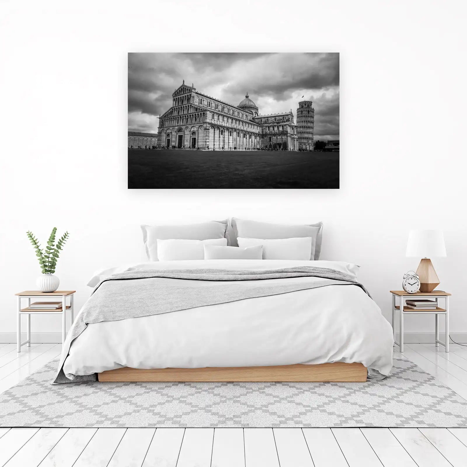 Pisa Cathedral & Tower B&W Wall Art