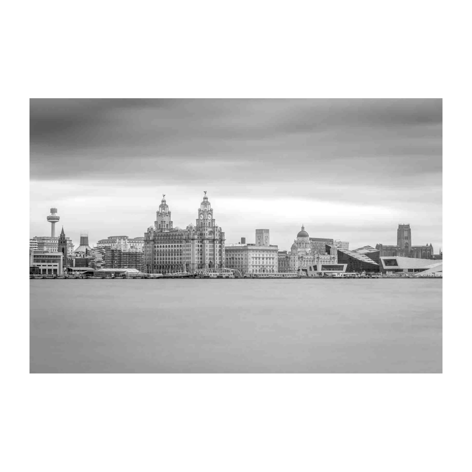 Liverpool Skyline Black & White Wall Art