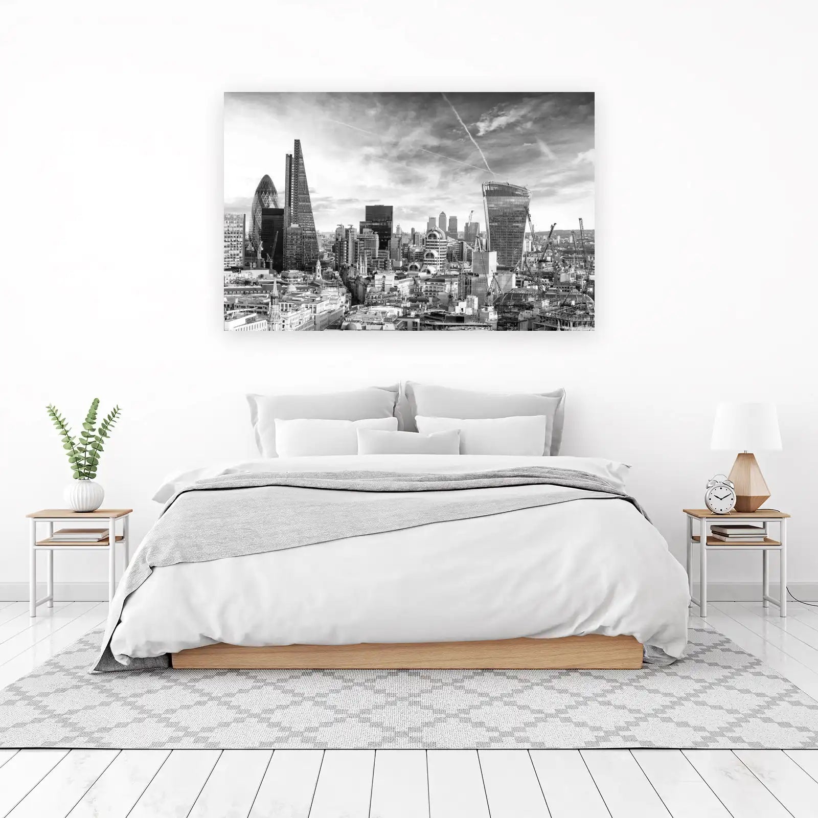 London Skyline Black and White Wall Art