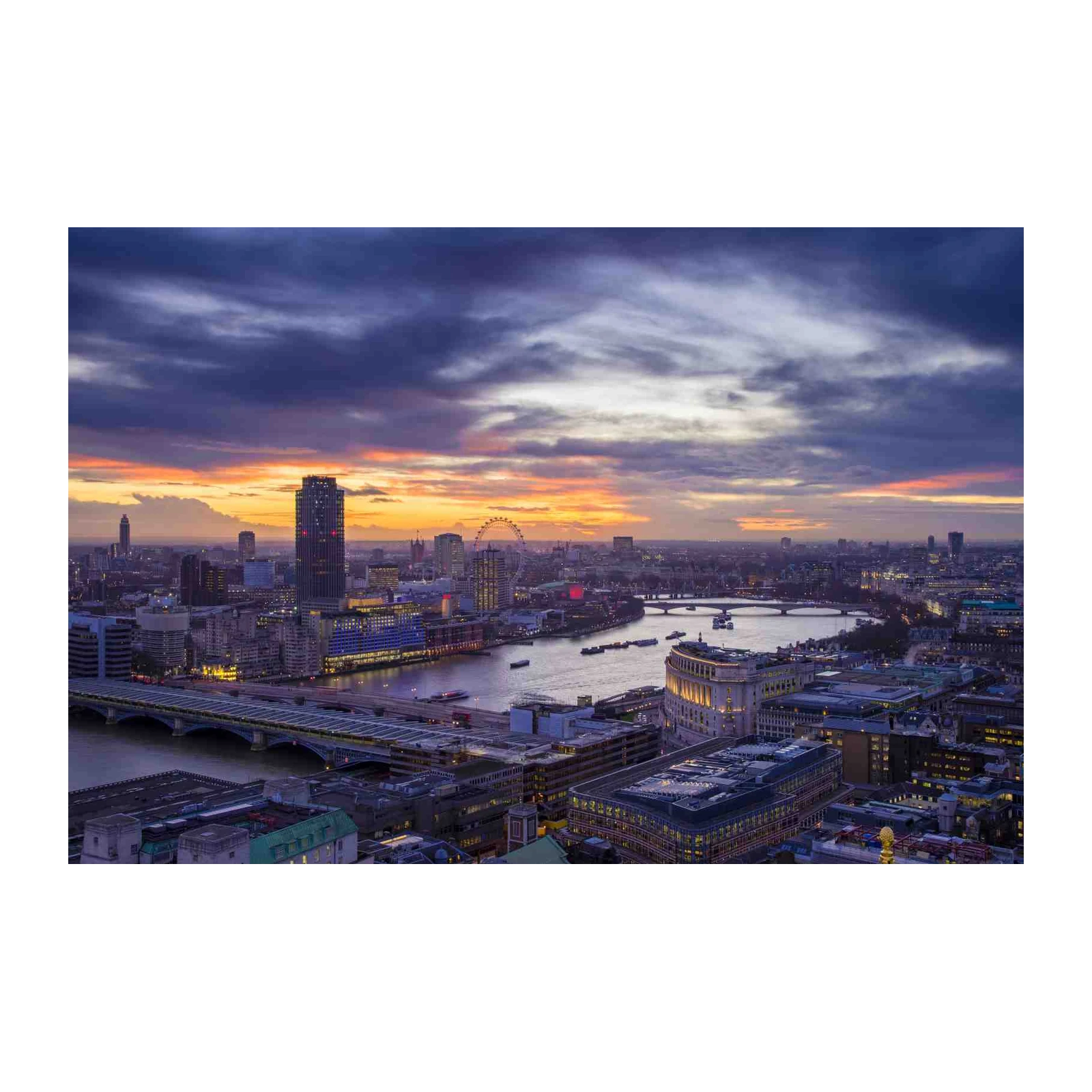 London Skyline Sunset Cityscape Wall Art