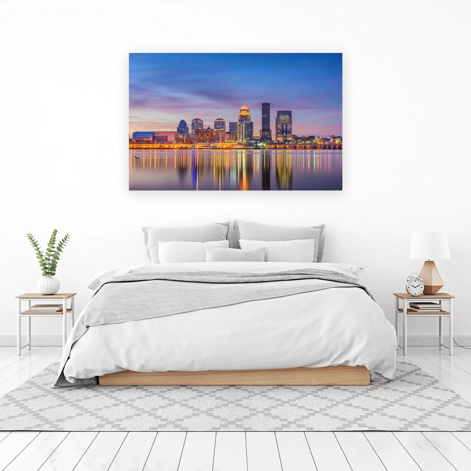 Louisville Skyline Dusk Reflection Wall Art