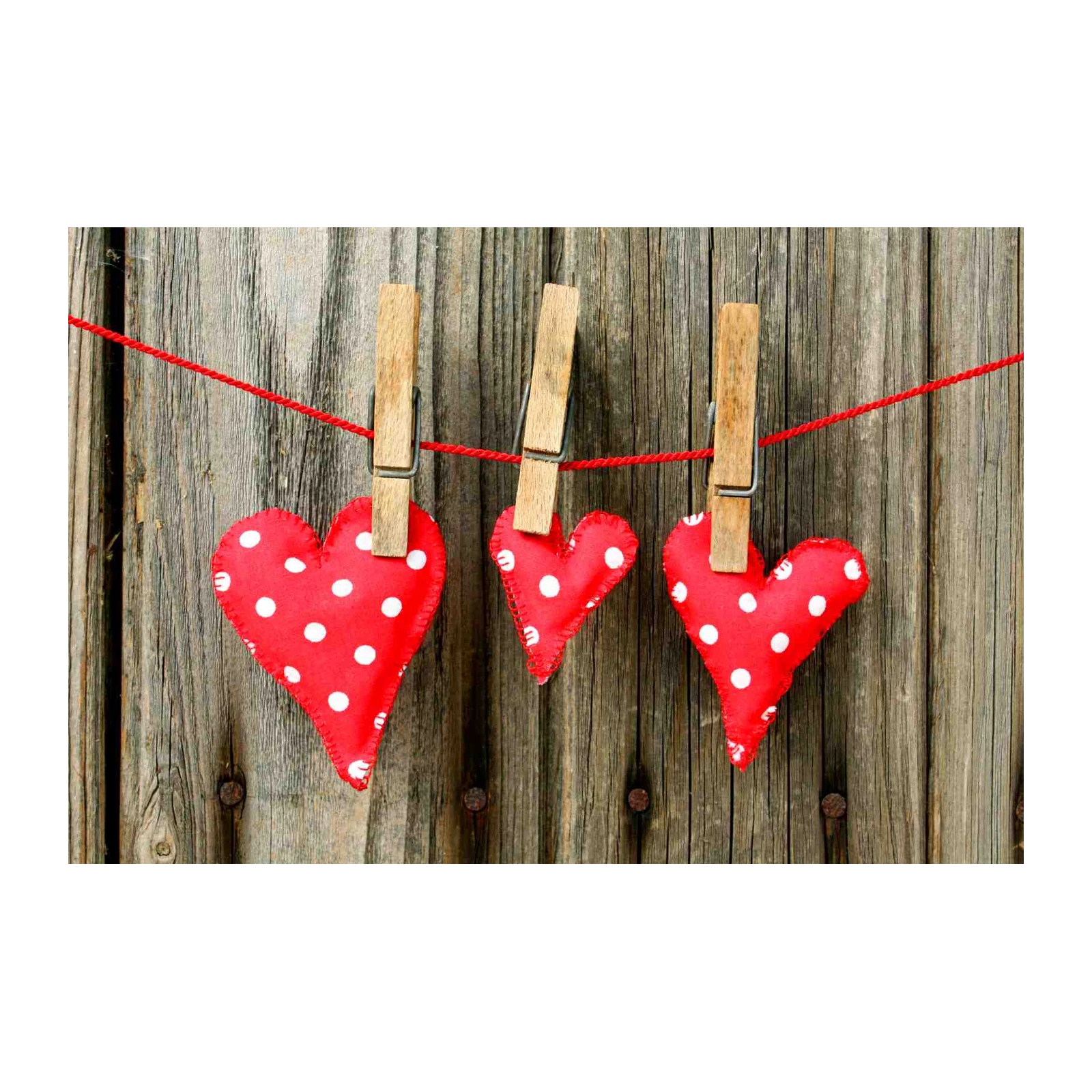 Red Polka Dot Hearts Valentine's Day Wall Art