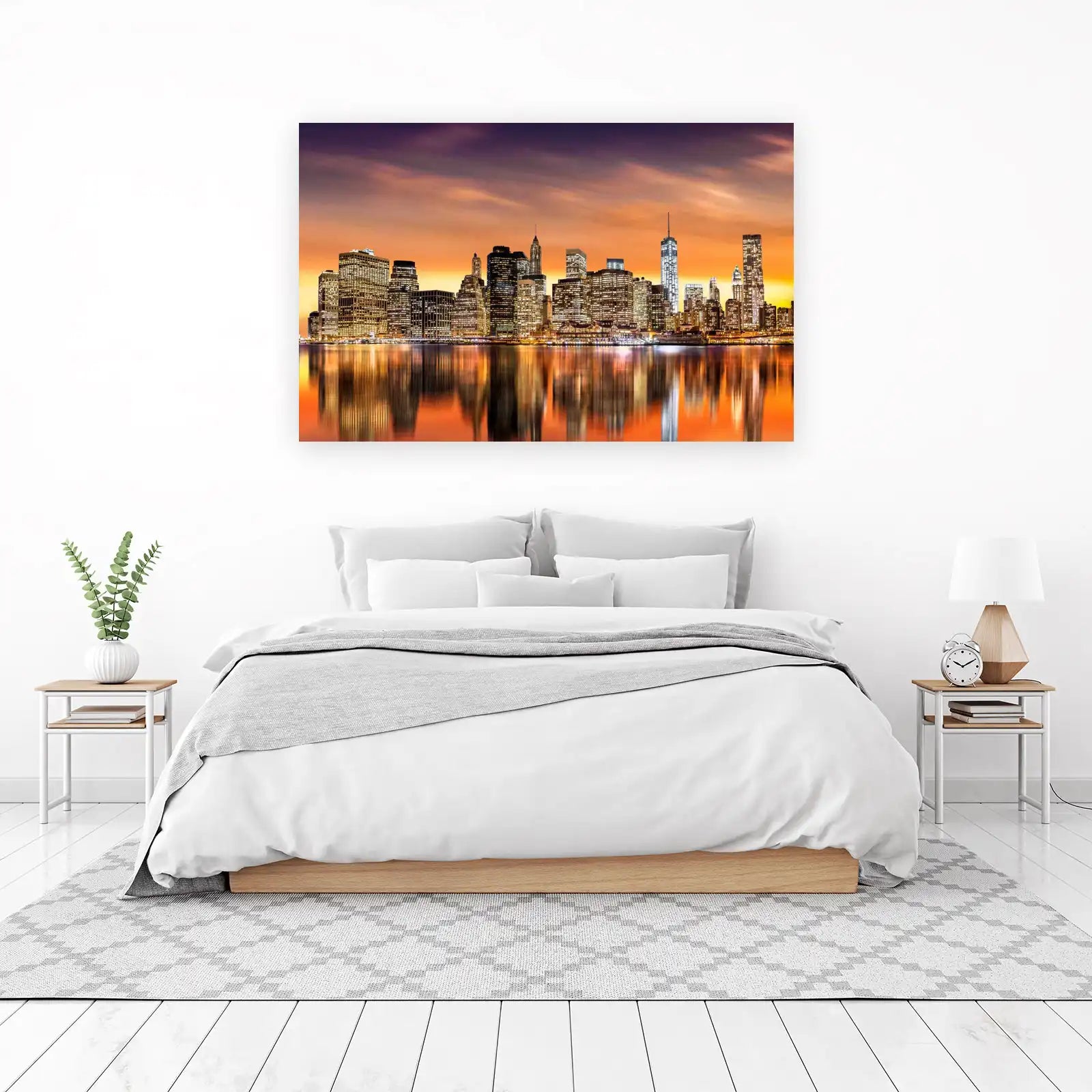 NYC Skyline Sunset Cityscape Wall Art