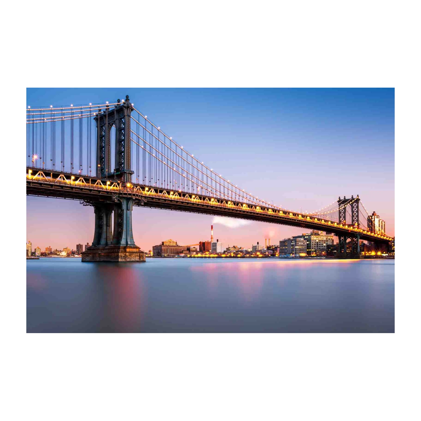 NYC Manhattan Bridge Twilight Wall Art