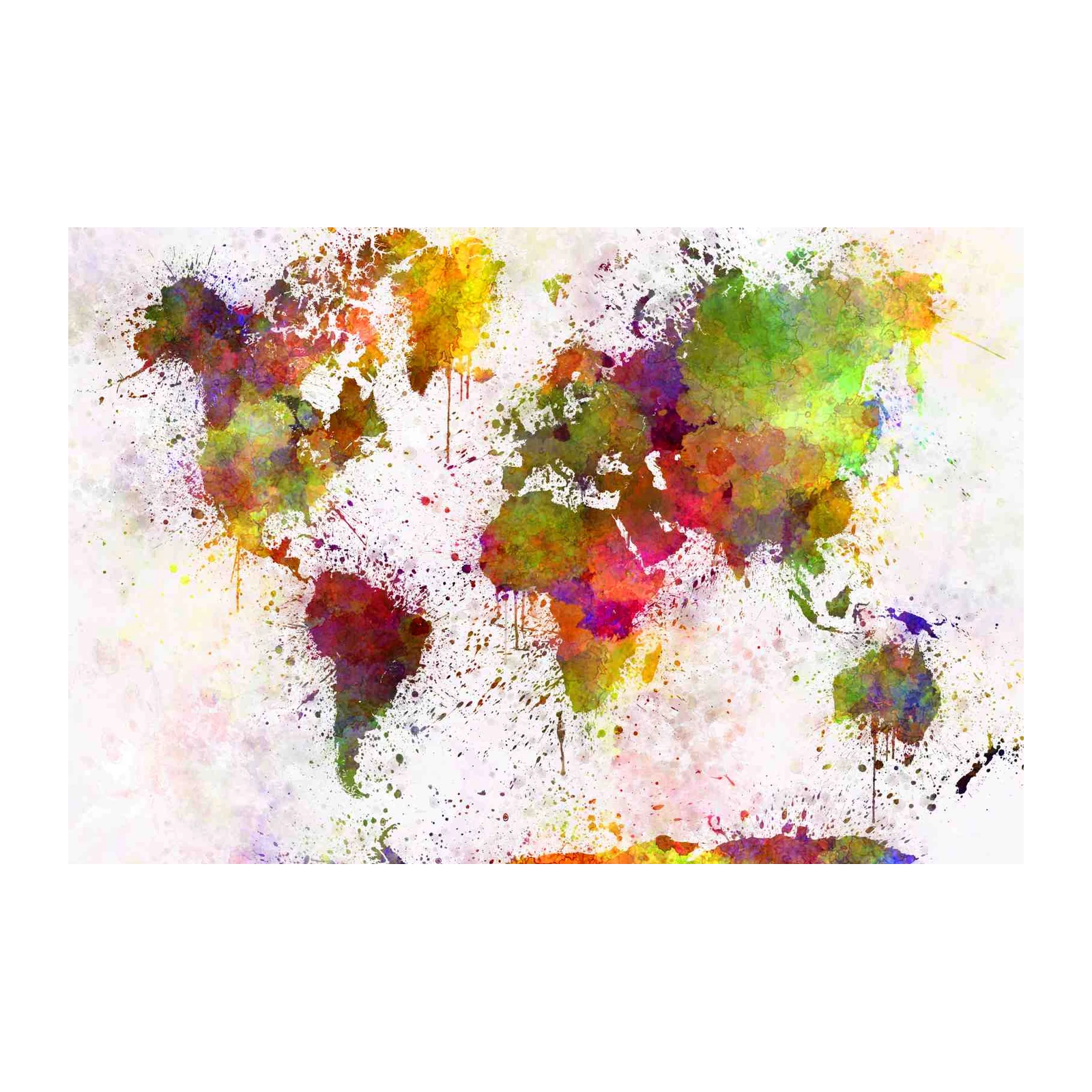 Vibrant Watercolor World Map Wall Art Art