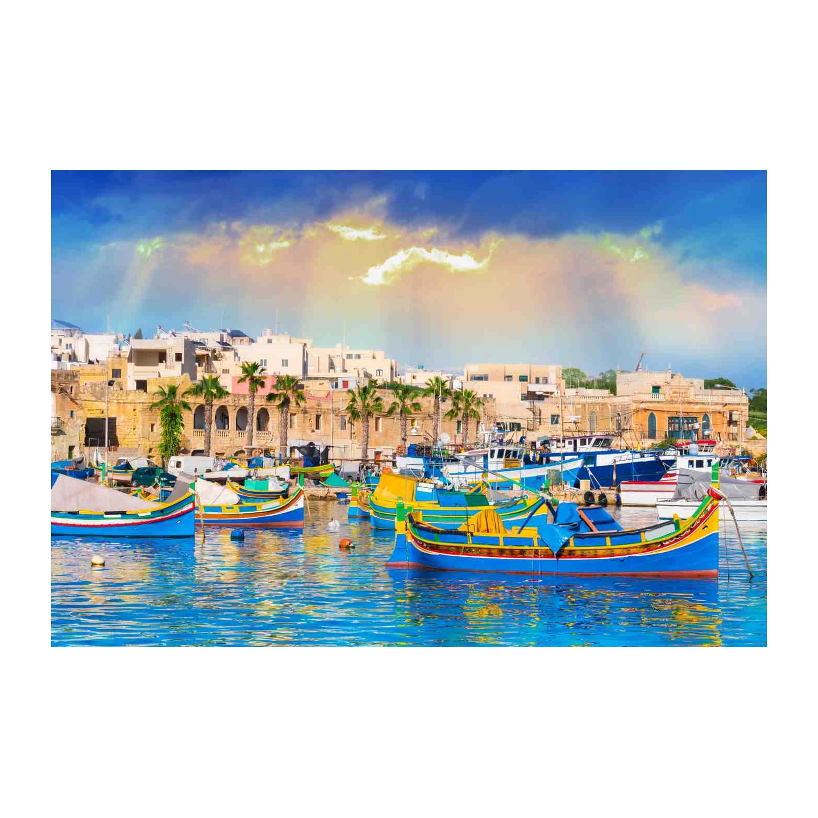 Colorful Fishing Boats Malta Wall Art