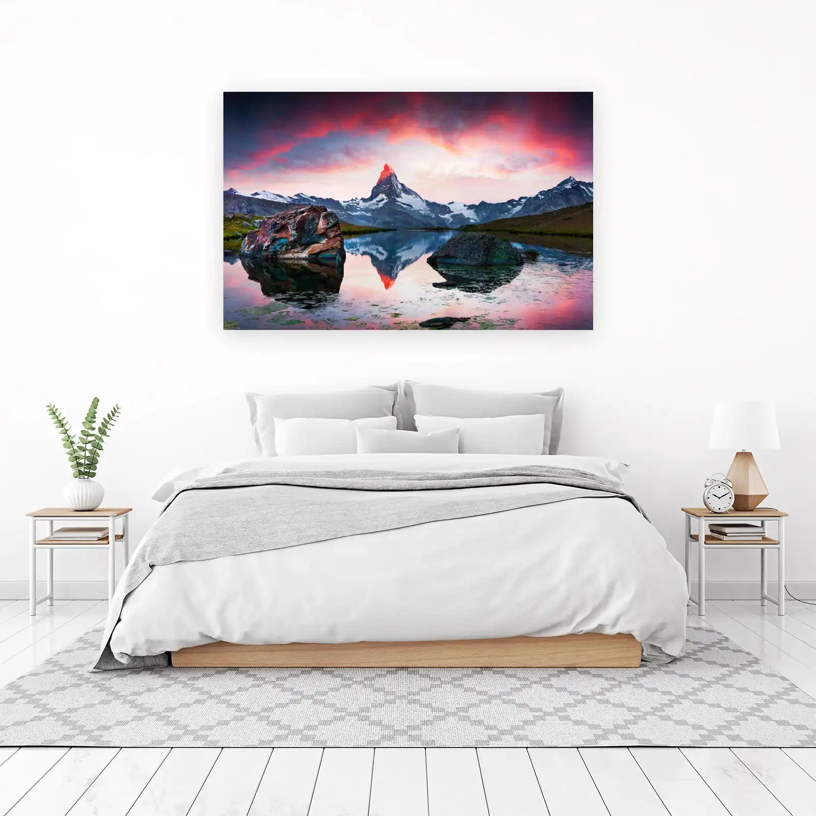 Majestic Alpine Sunset Mountain Wall Art