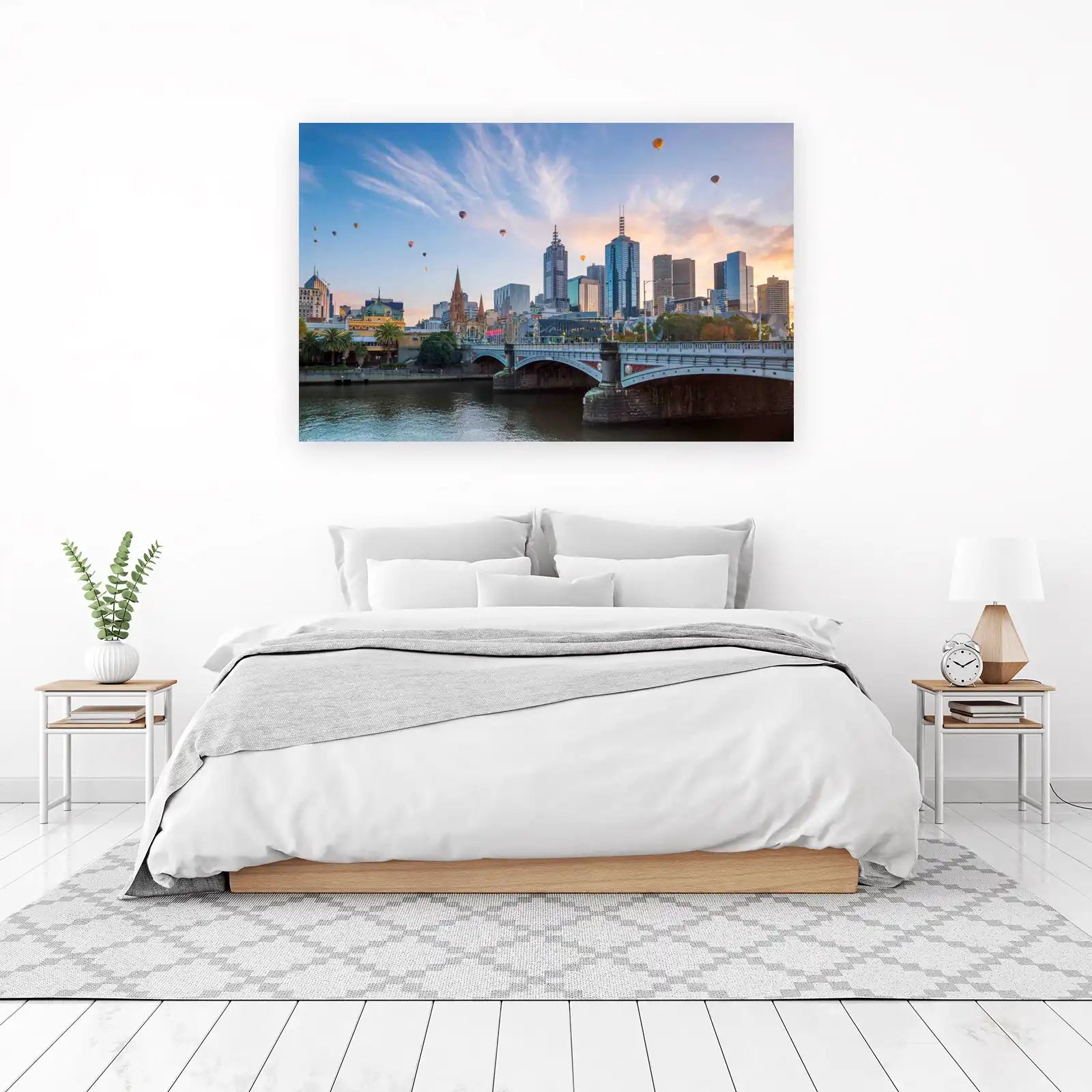 Melbourne Skyline Hot Air Balloon Wall Art