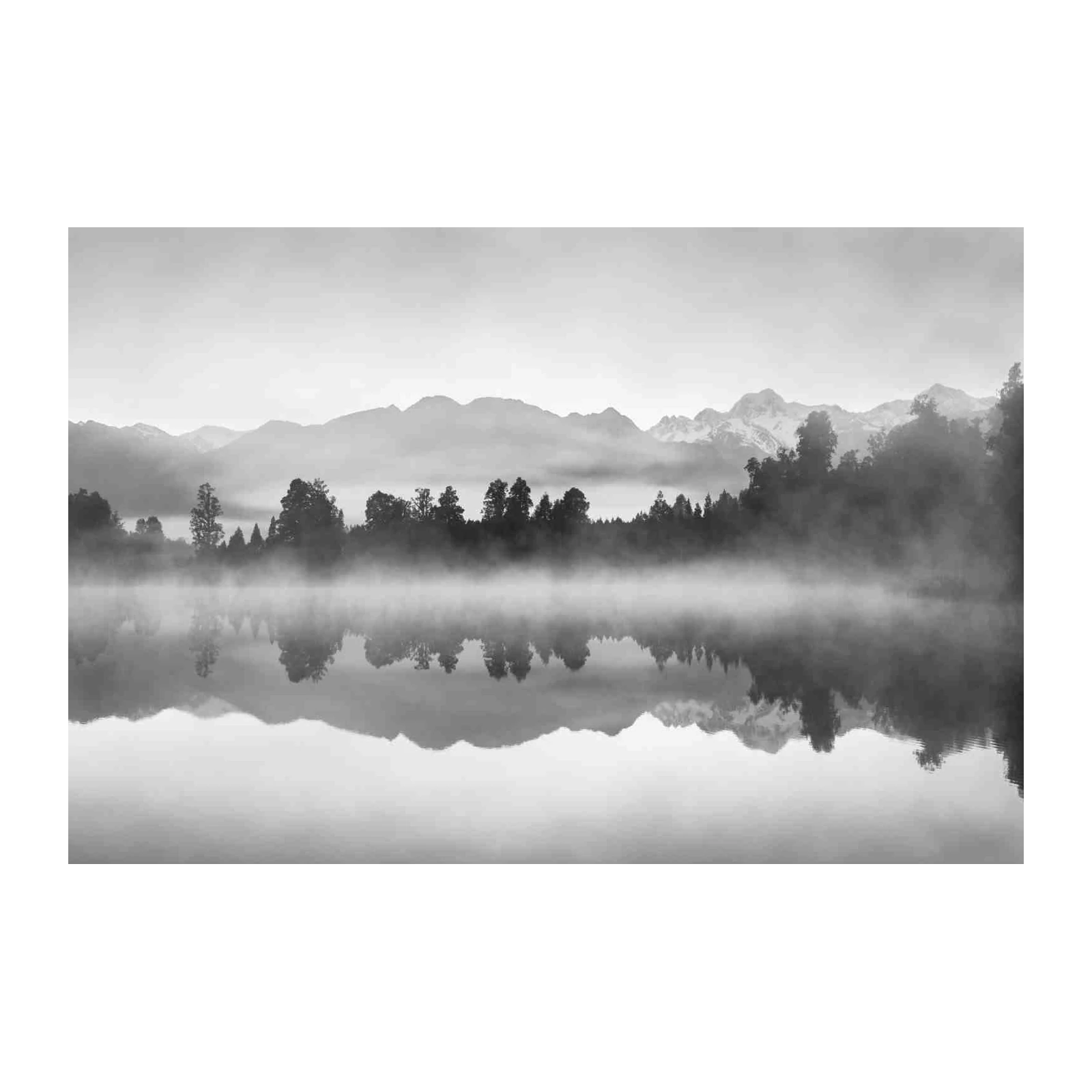 Misty Mountains Lake Serenity Wall Art