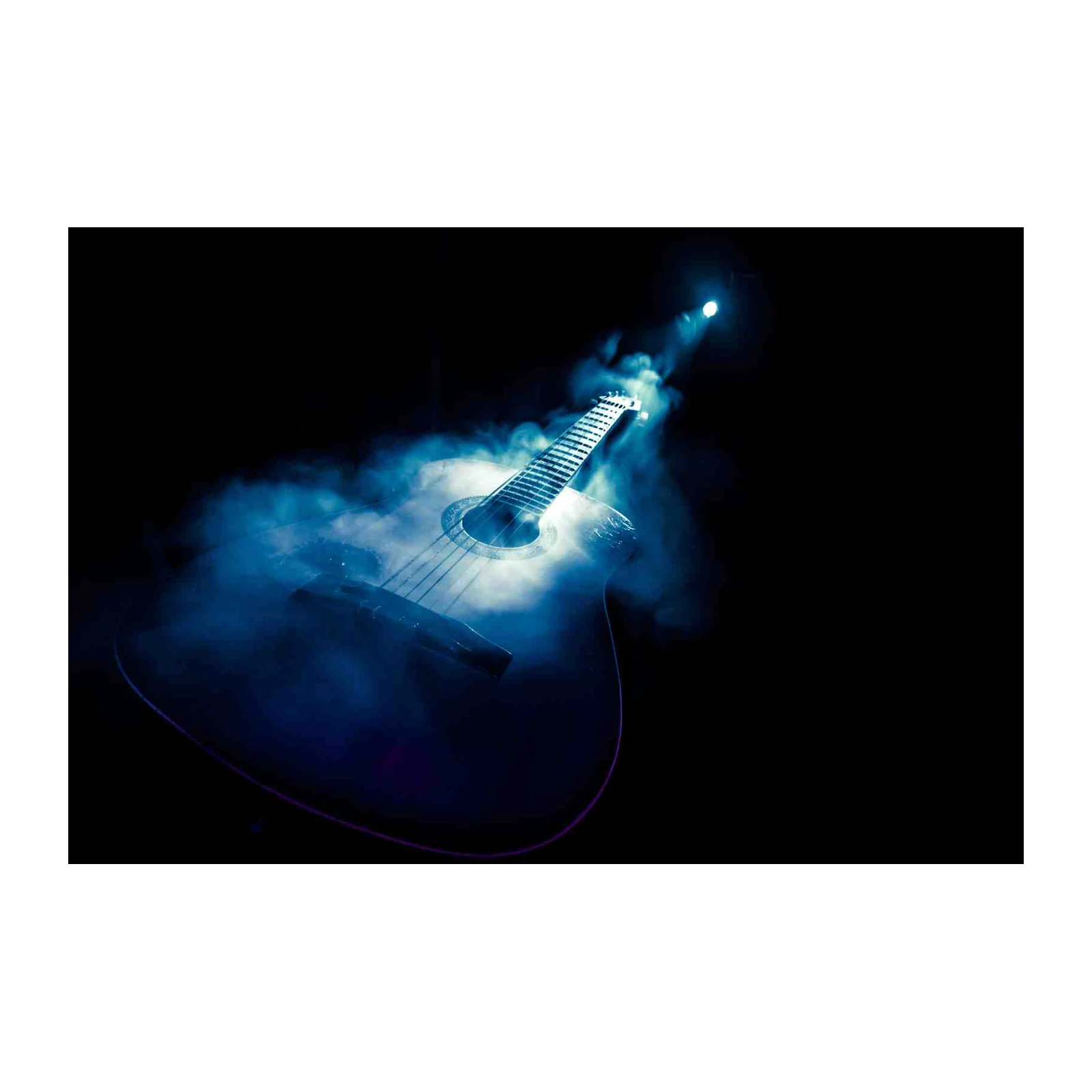 Moody Acoustic Guitar Spotlight Wall Art