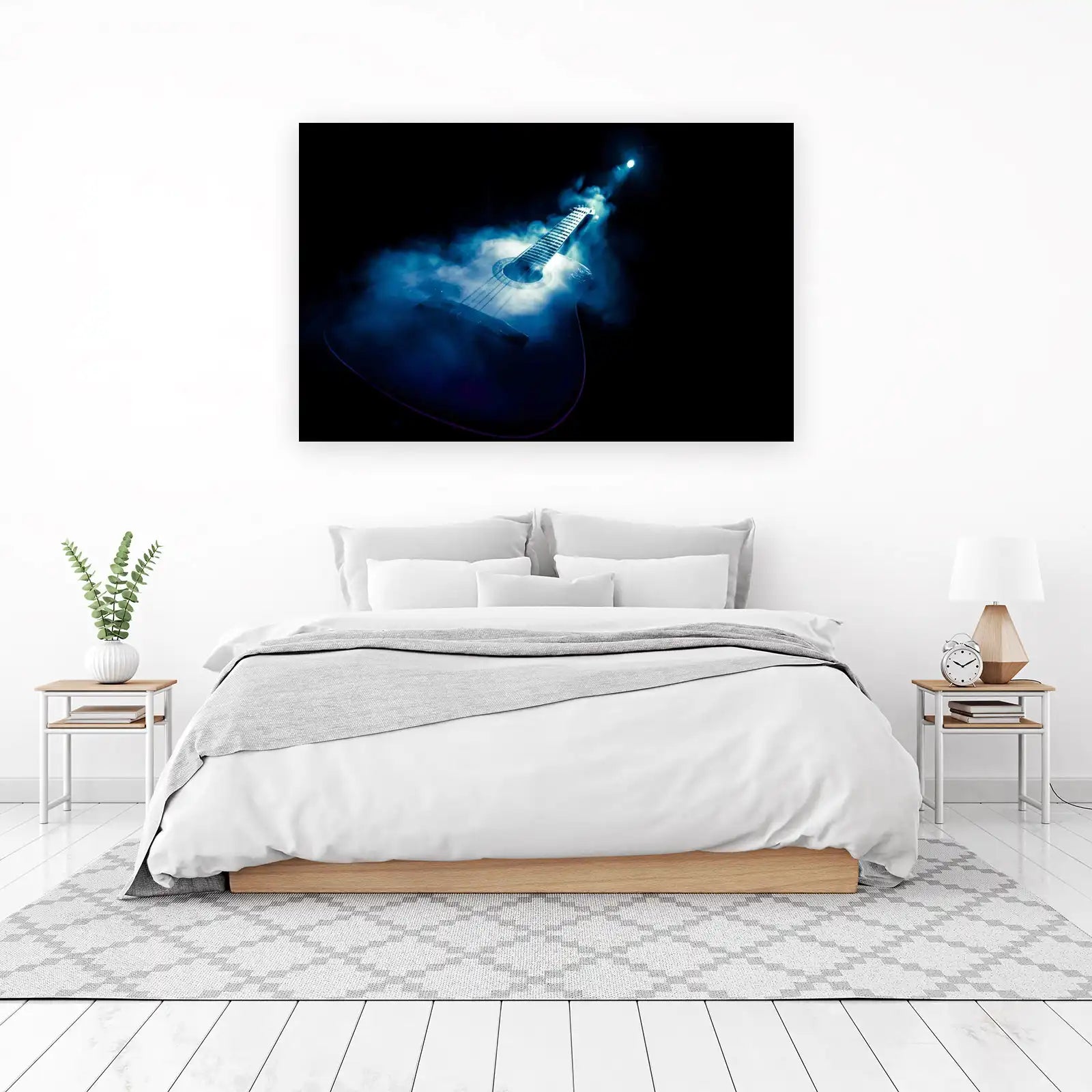Moody Acoustic Guitar Spotlight Wall Art