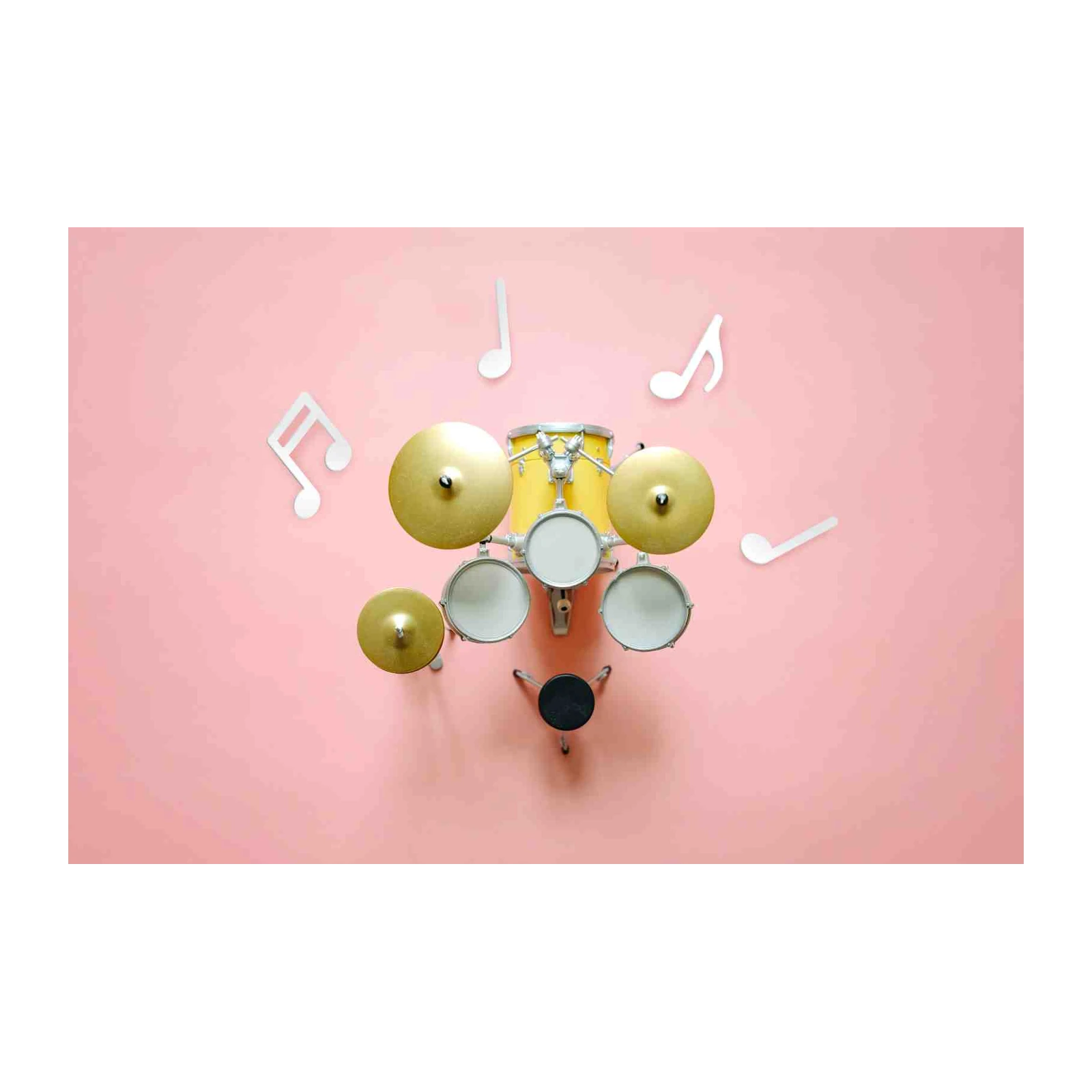 Playful Drum Set & Music Notes Wall Art