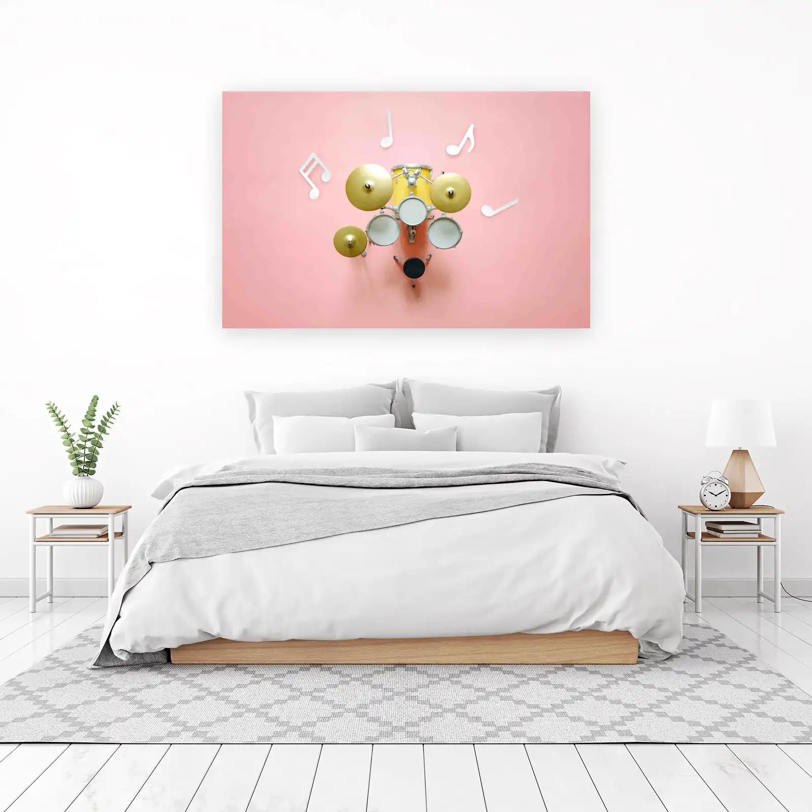 Playful Drum Set & Music Notes Wall Art