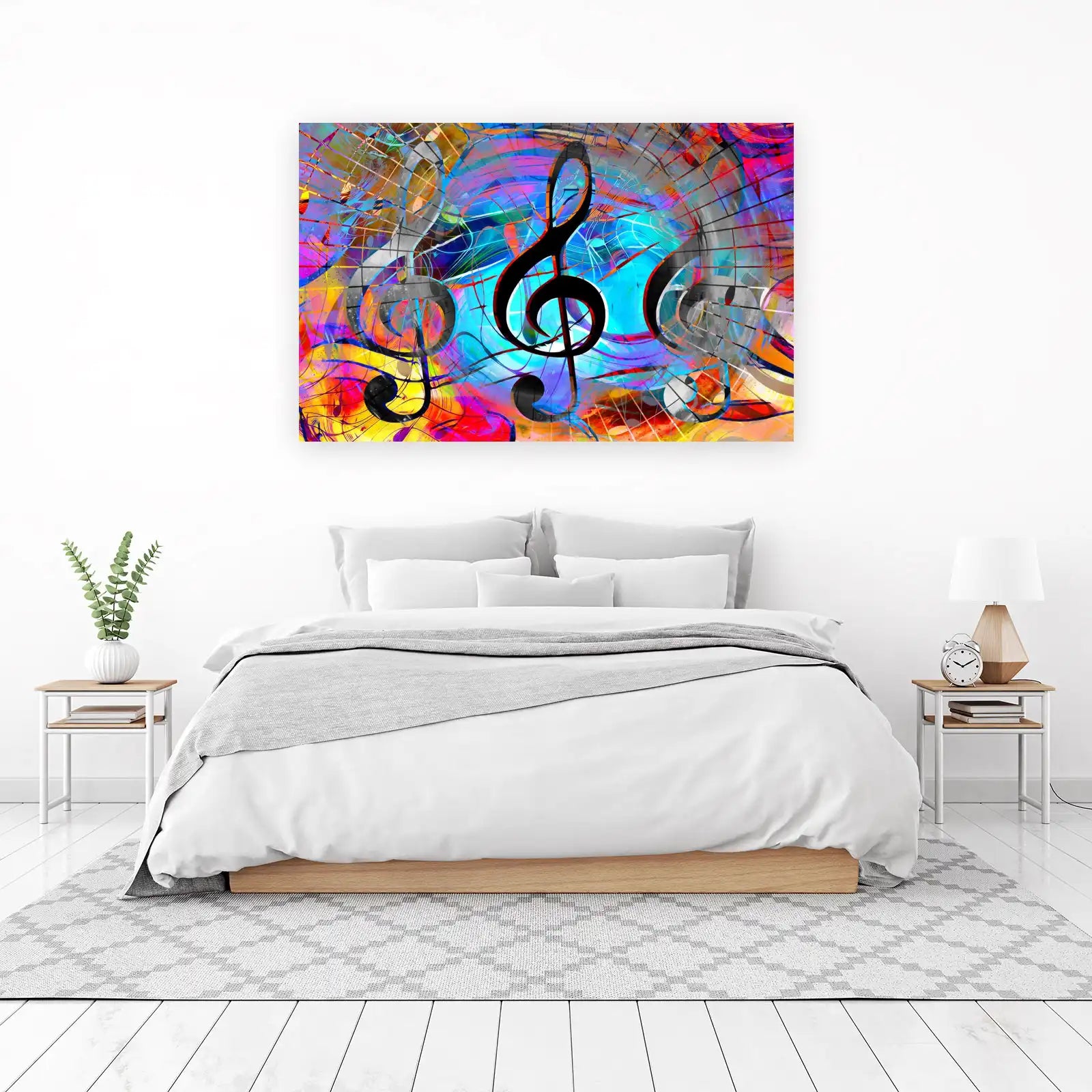 Vibrant Music Treble Clef Wall Art