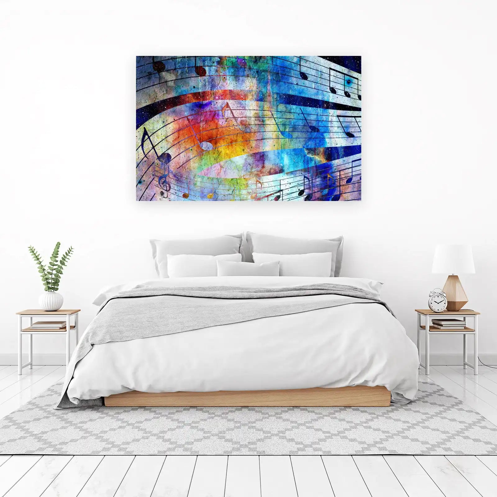 Vibrant Musical Notes Abstract Wall Art