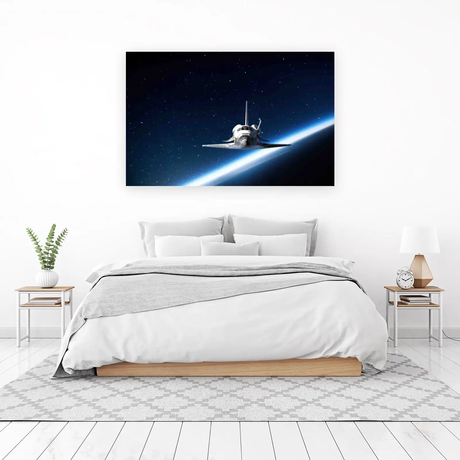 Space Shuttle Orbiting Earth Wall Art