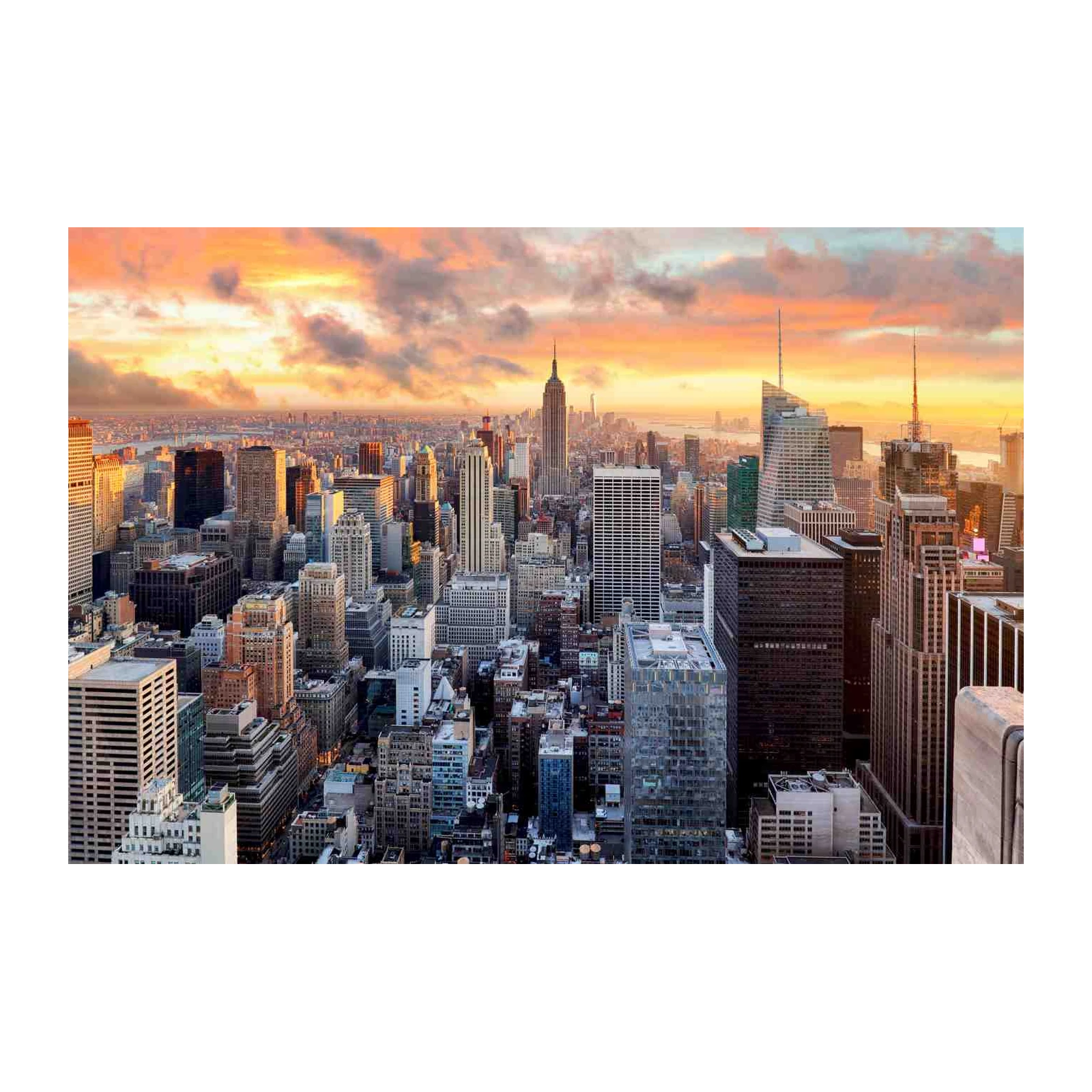 New York City Skyline Sunset Wall Art