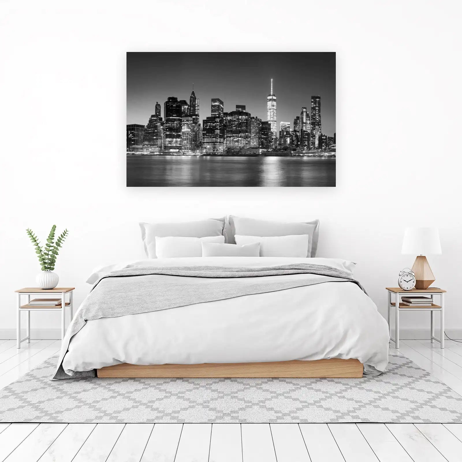 NYC Skyline B&W Cityscape Wall Art