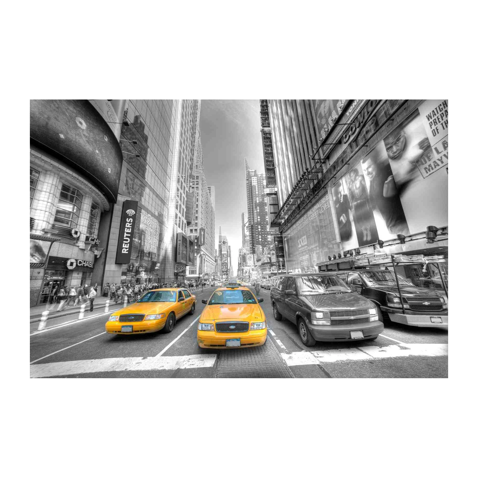 Iconic Yellow Taxis NYC Street Wall Art