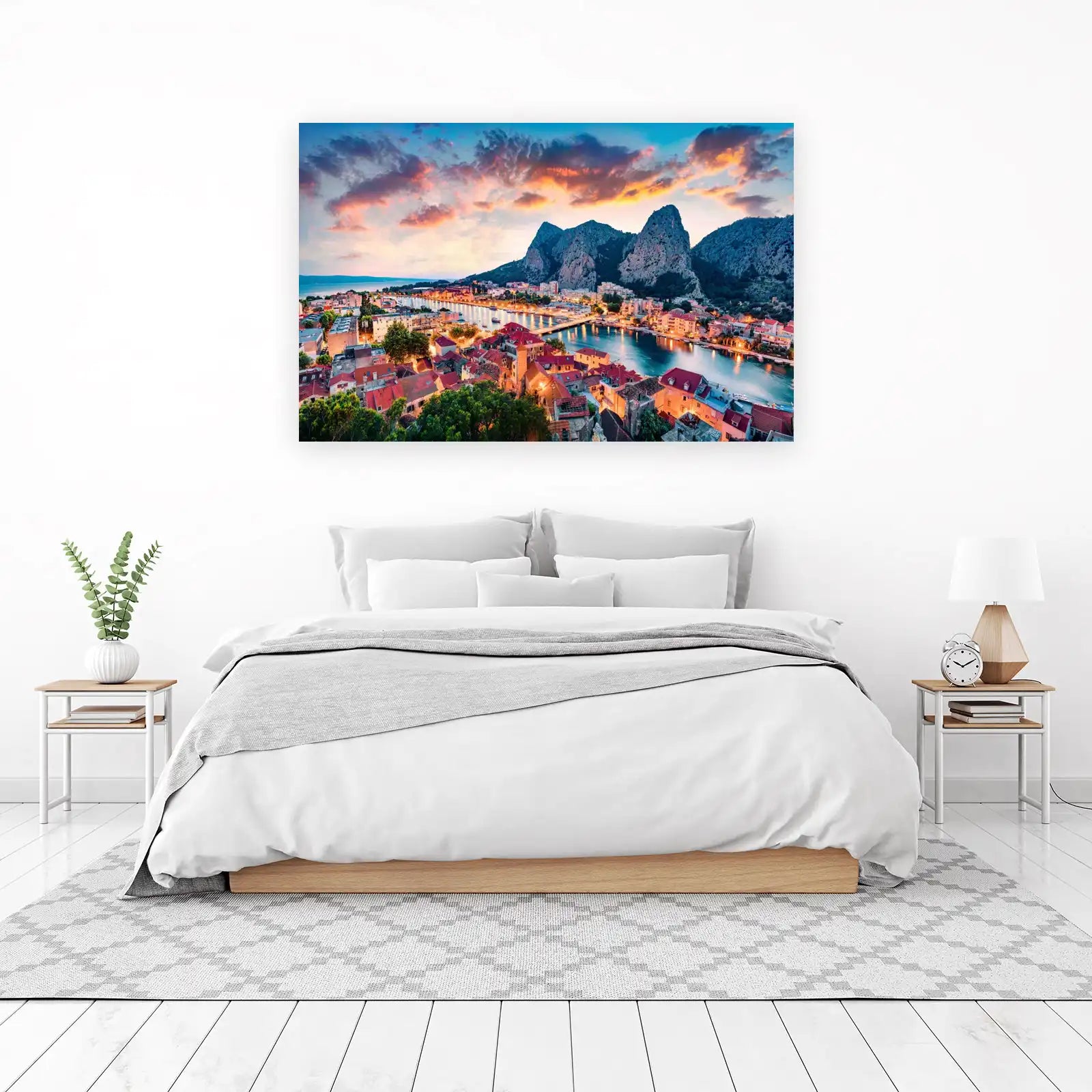 Omis Croatia Sunset Landscape Wall Art