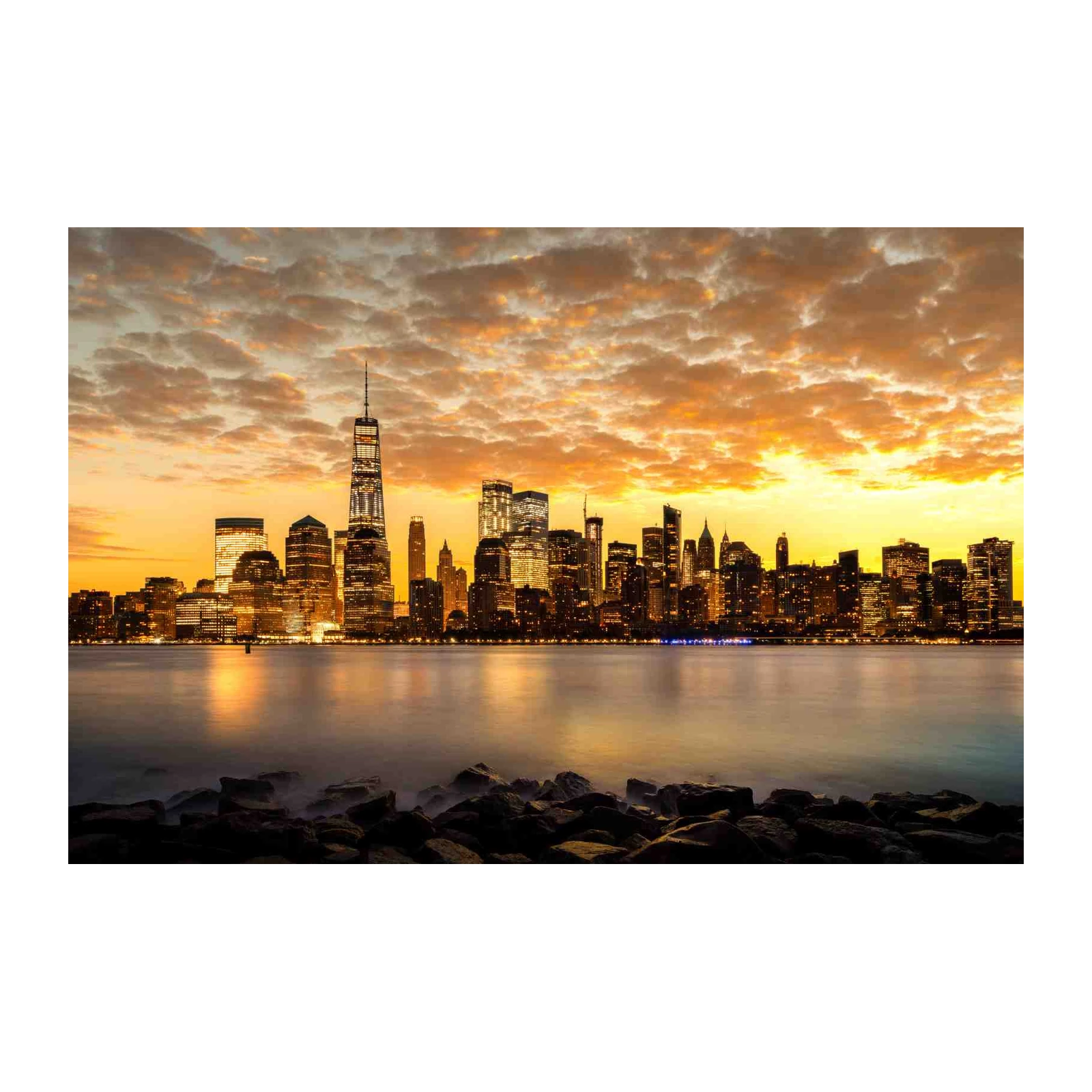 New York City Skyline Sunset Wall Art