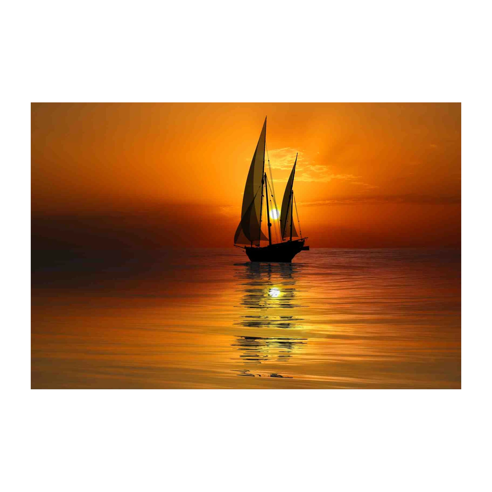 Sunset Sailboat Serenity Wall Art