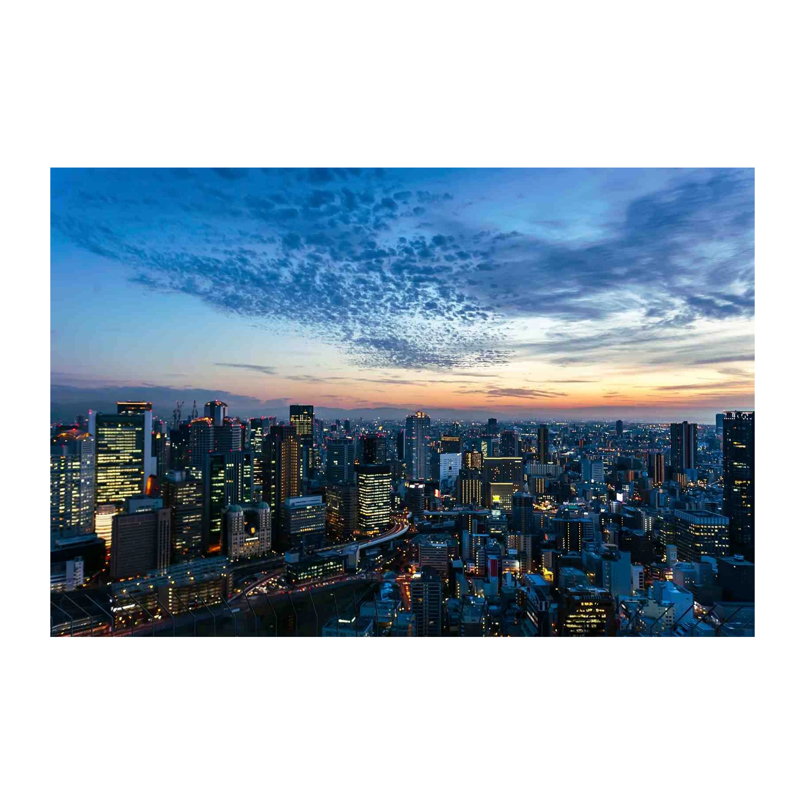 Urban Skyline Twilight Cityscape Wall Art