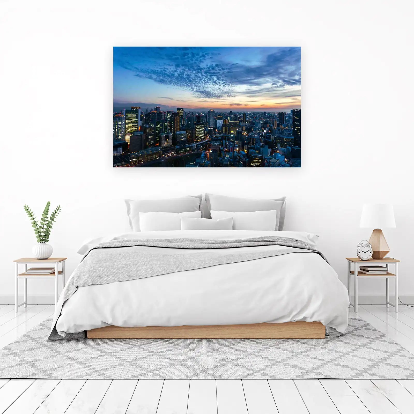 Urban Skyline Twilight Cityscape Wall Art