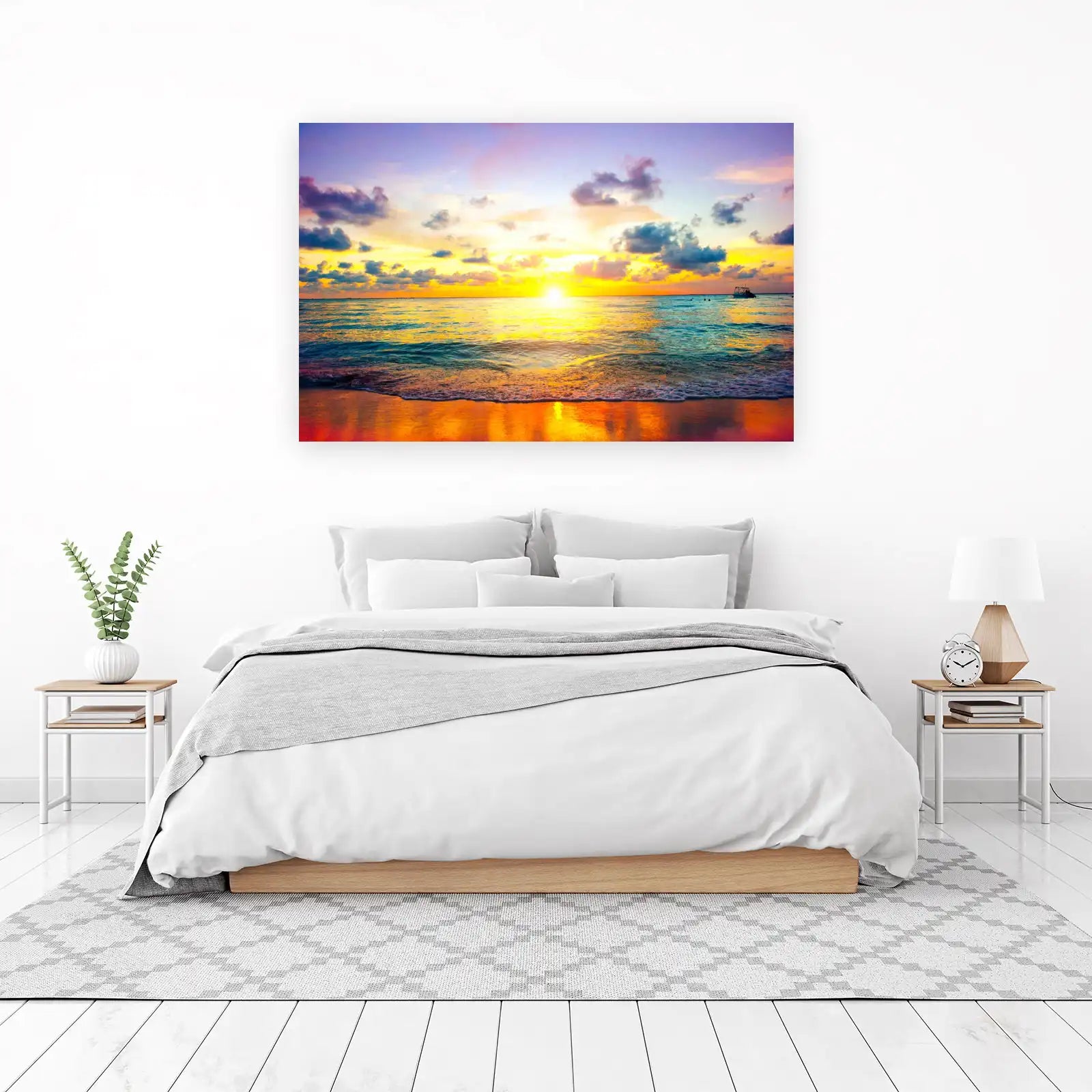 Vibrant Tropical Sunset Beach Wall Art