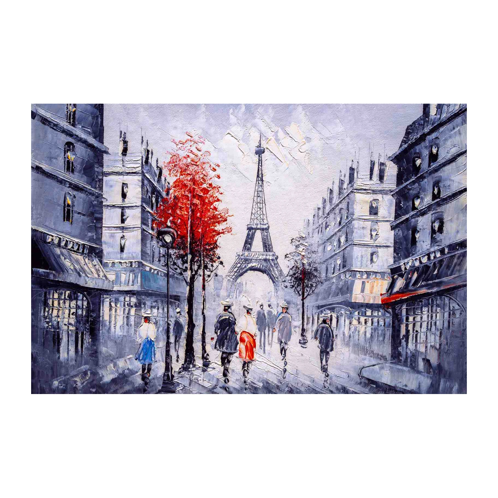 Parisian Street Scene Eiffel Tower Wall Art