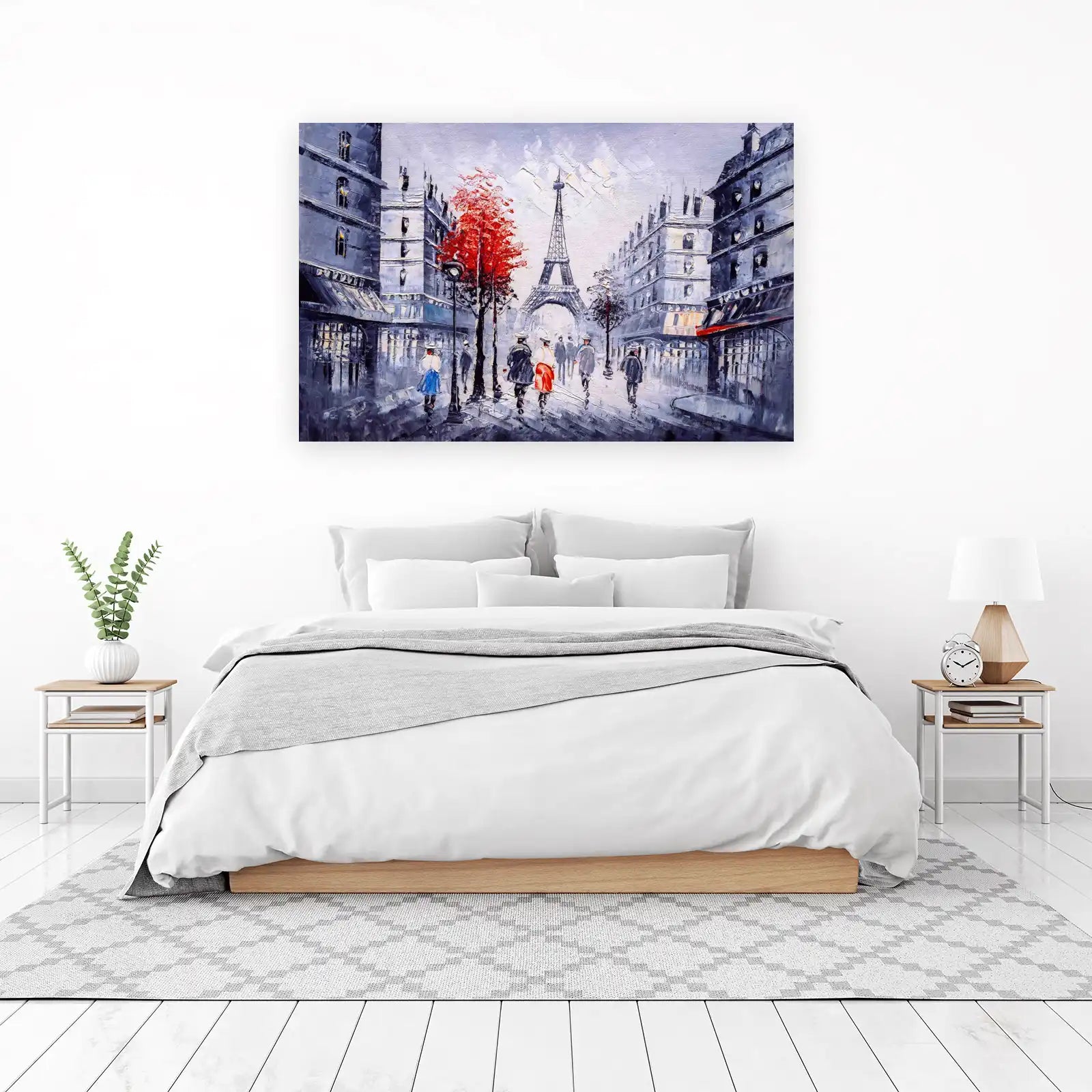 Parisian Street Scene Eiffel Tower Wall Art