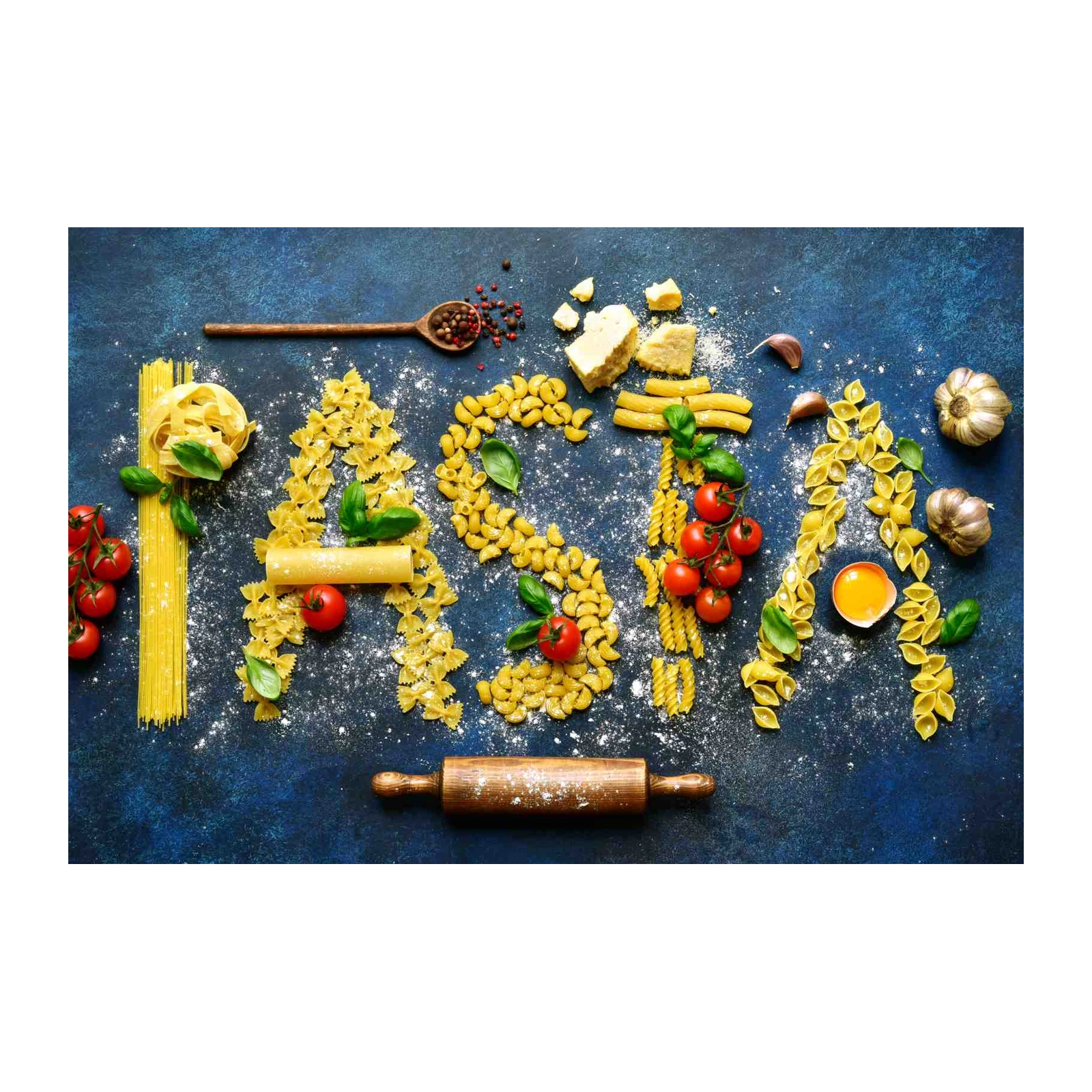 Artistic Pasta Ingredients Wall Art
