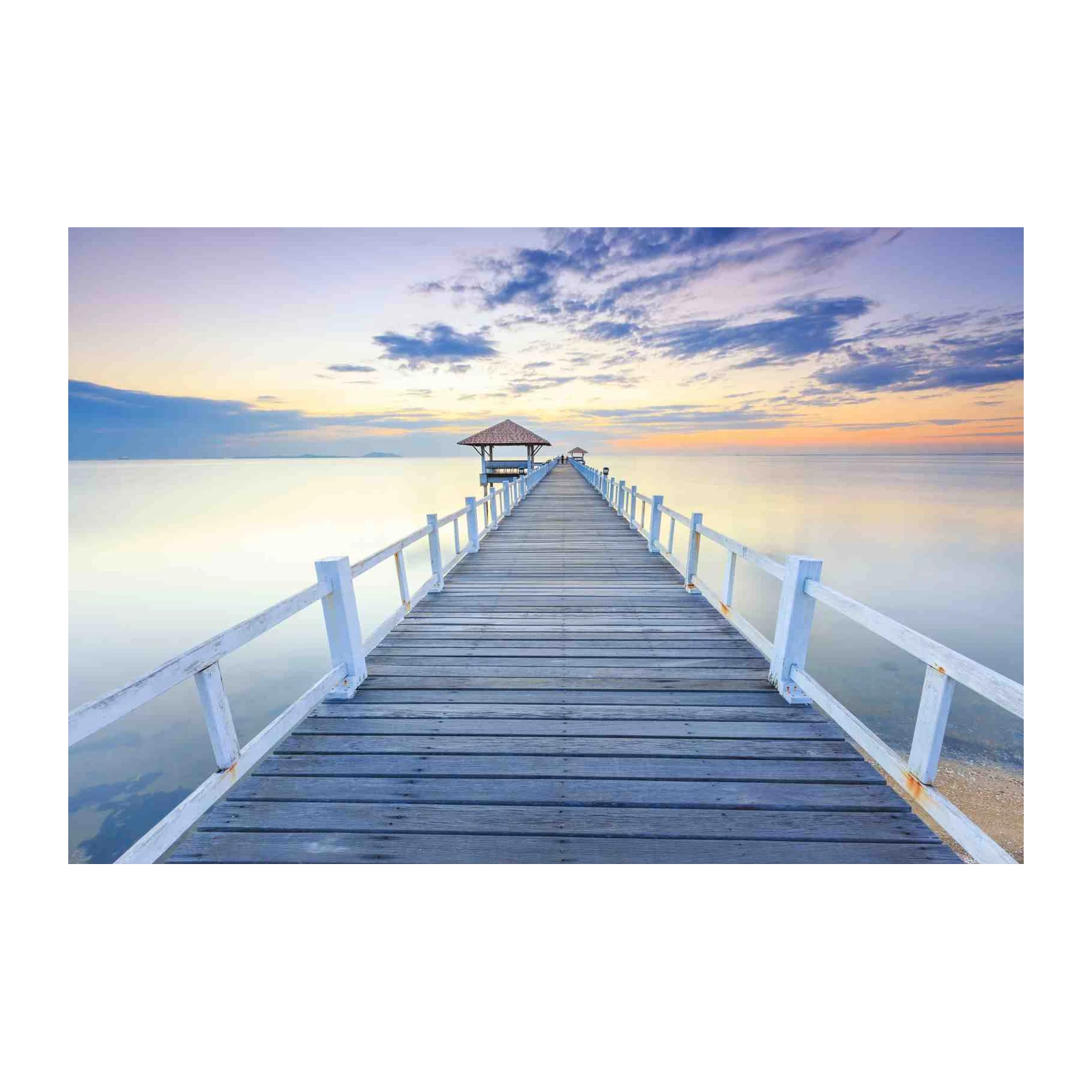 Serene Sunrise Pier Landscape Wall Art