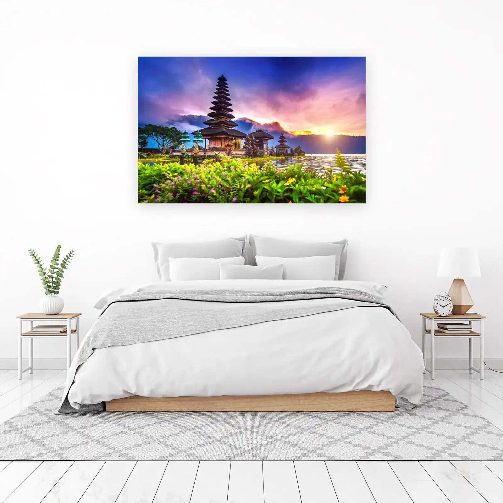 Bali Temple Sunset Landscape Wall Art