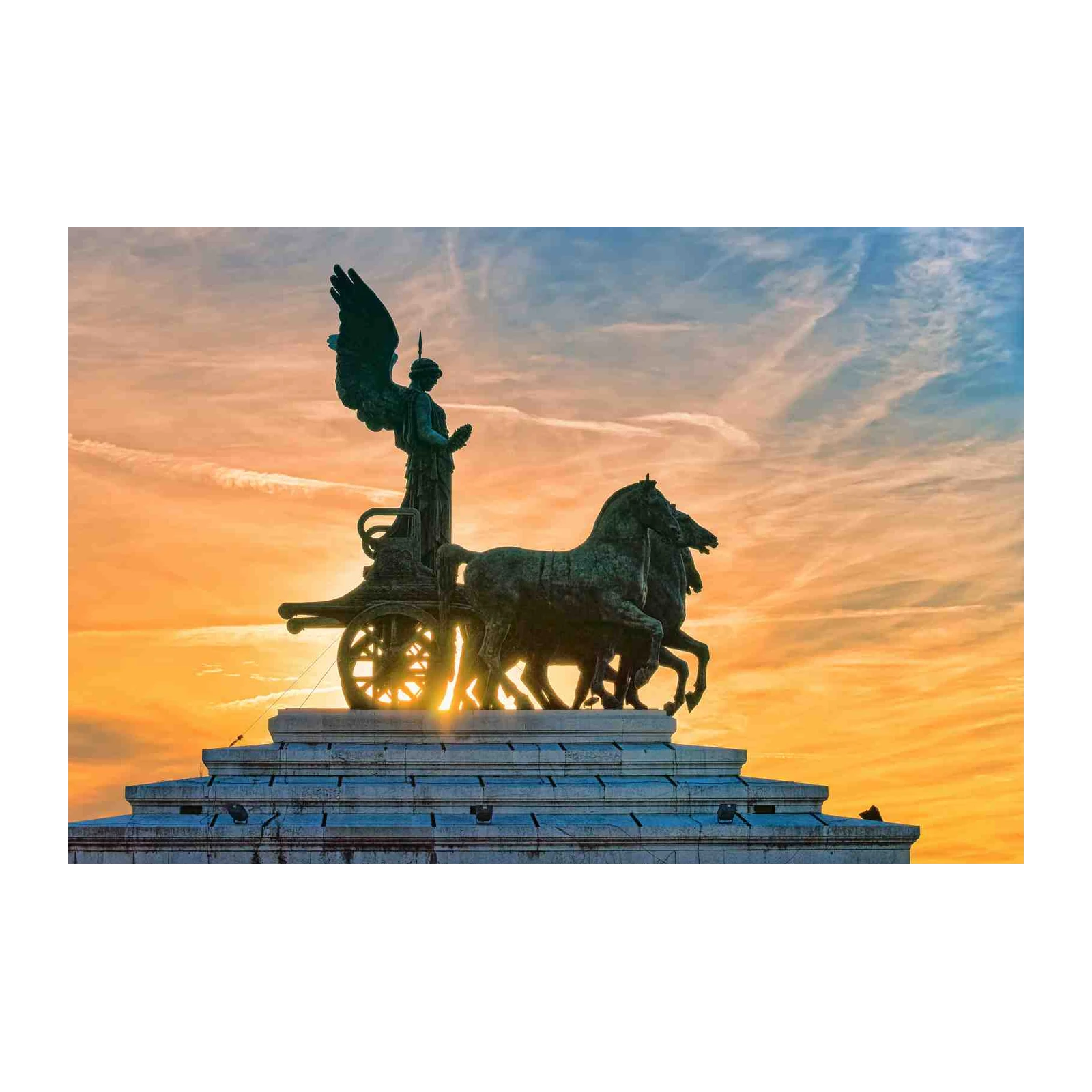 Majestic Angel Chariot Sunset Wall Art