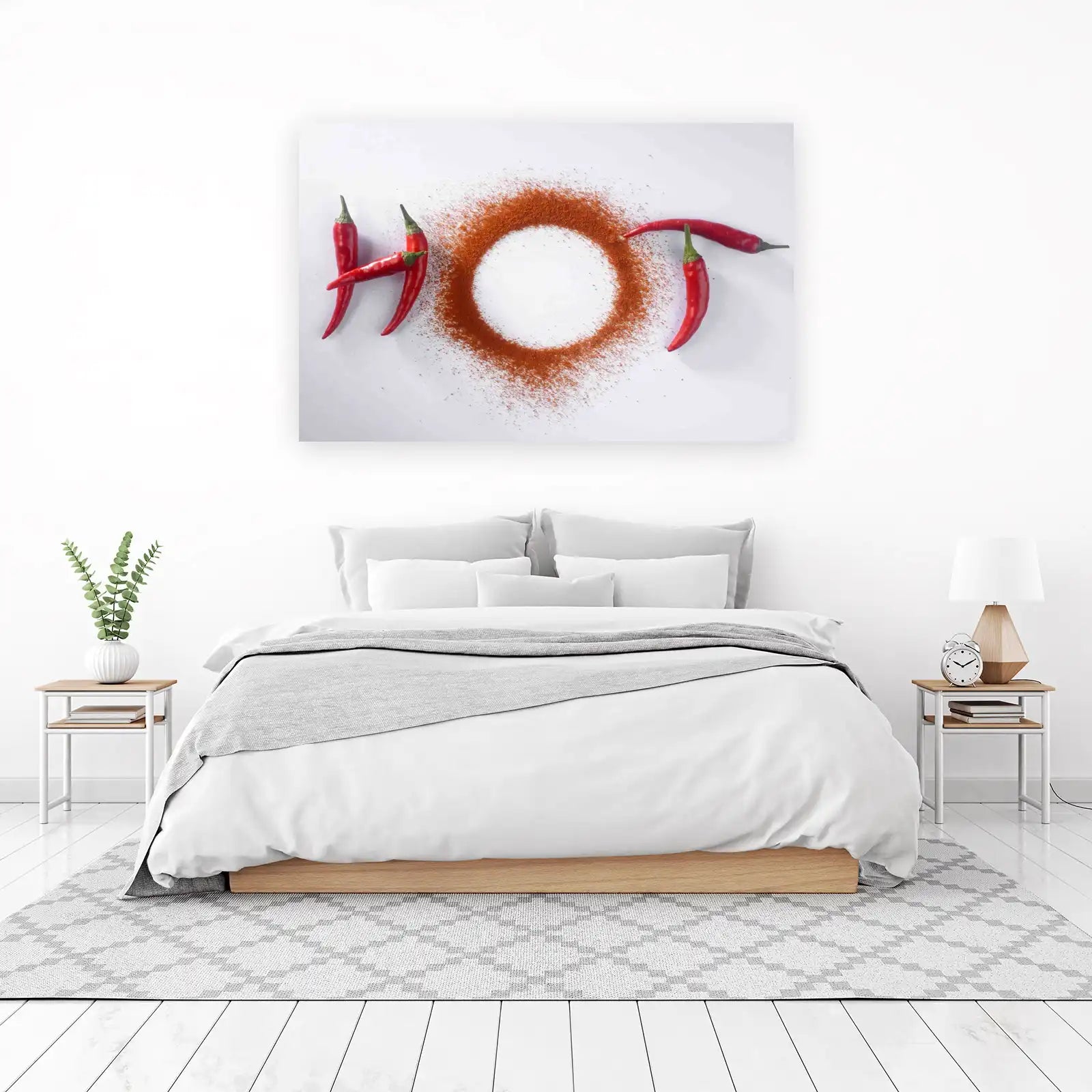 Spicy Red Chili "HOT" Word Art Wall Art