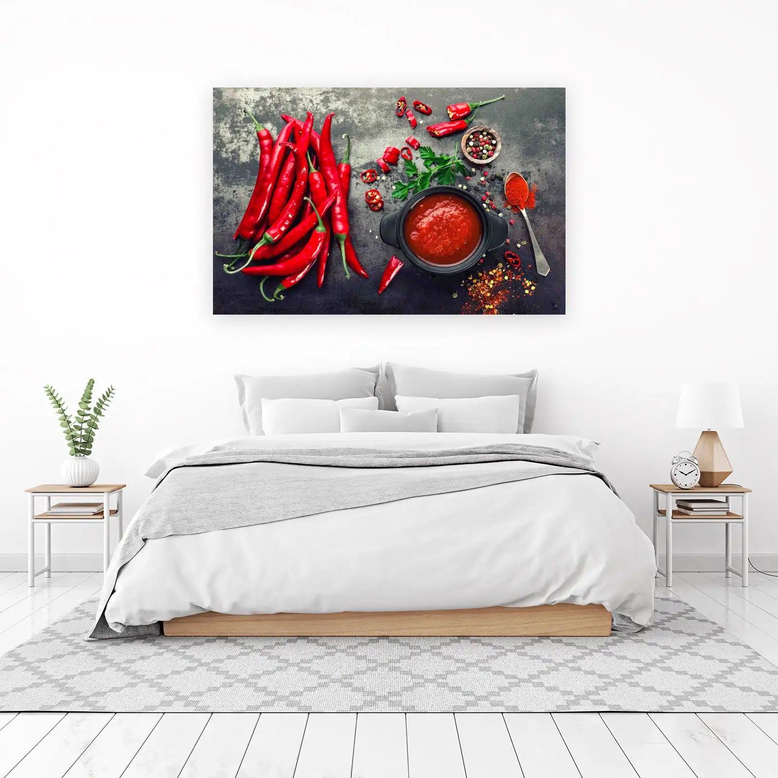 Vibrant Red Chili & Sauce Wall Art