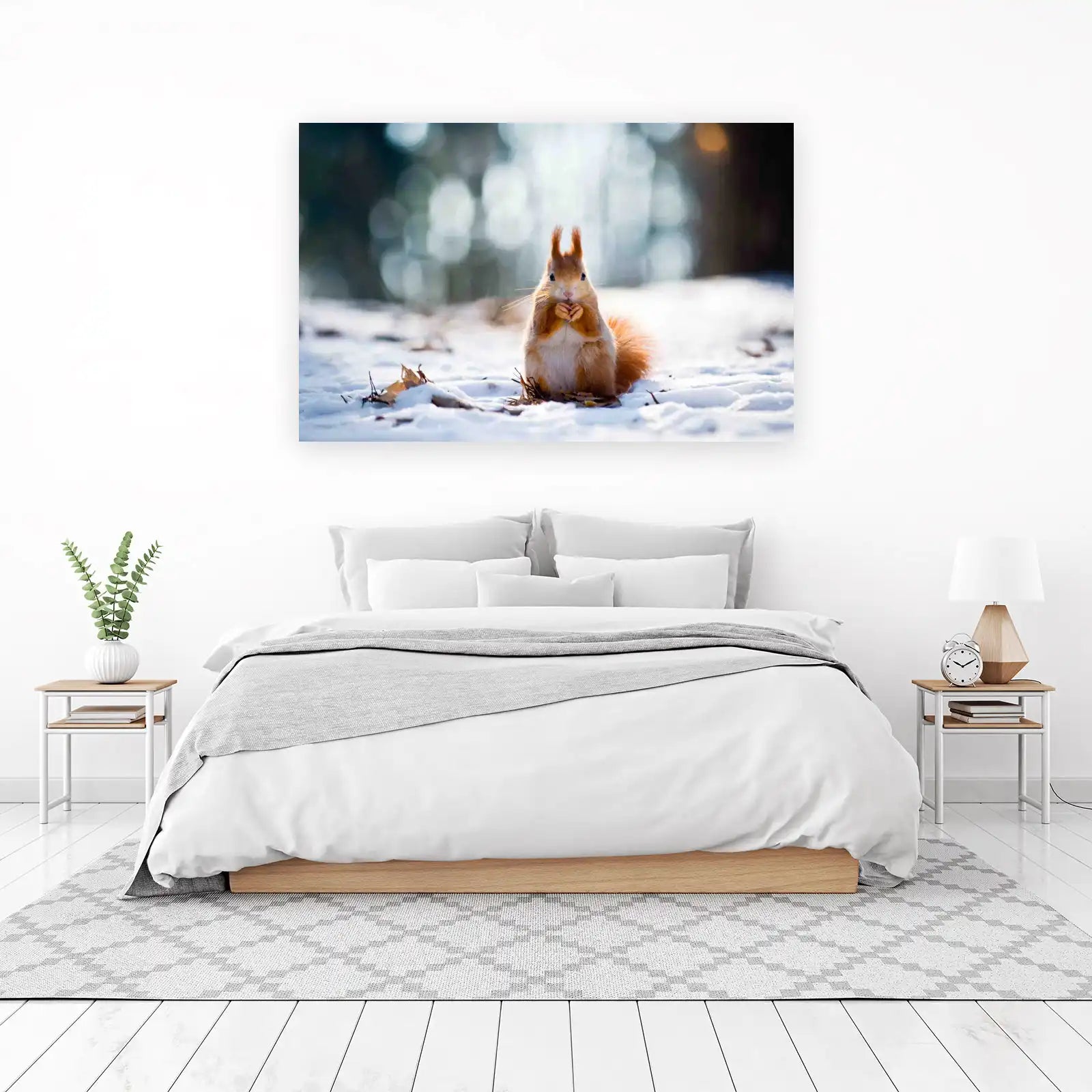 Adorable Squirrel Winter Scene Wall Art