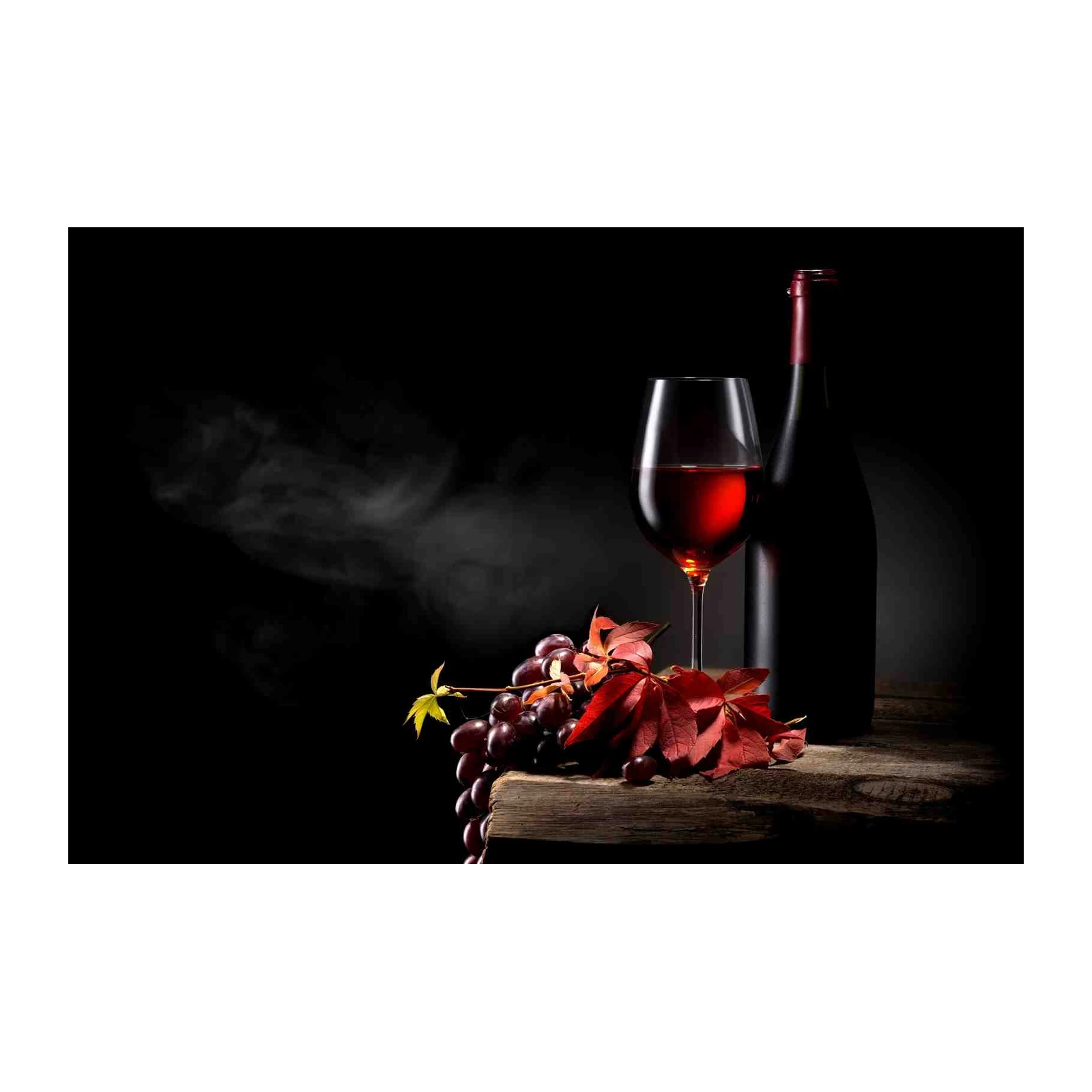 Elegant Red Wine & Grapes Wall Art