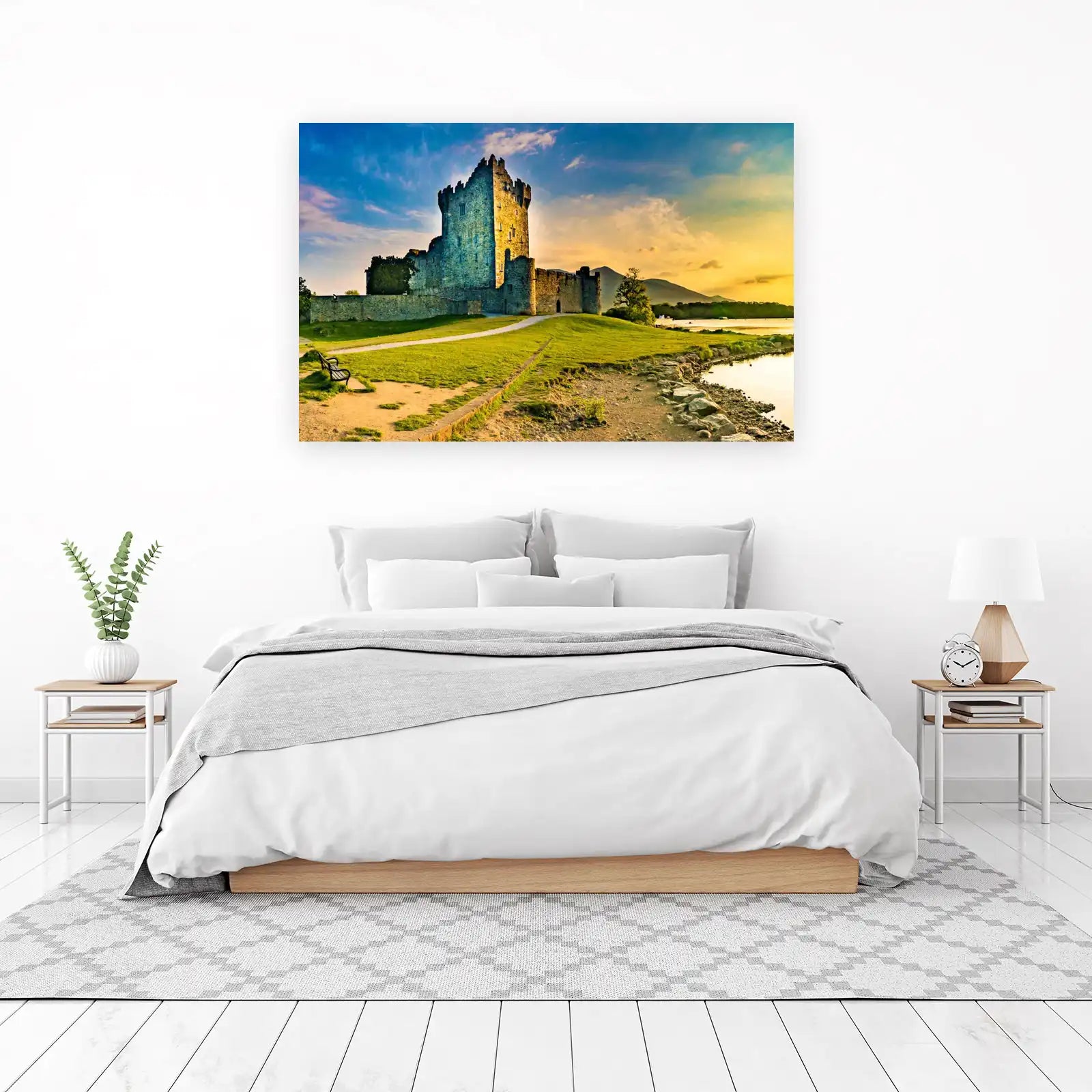 Irish Castle Sunset Landscape Wall Art