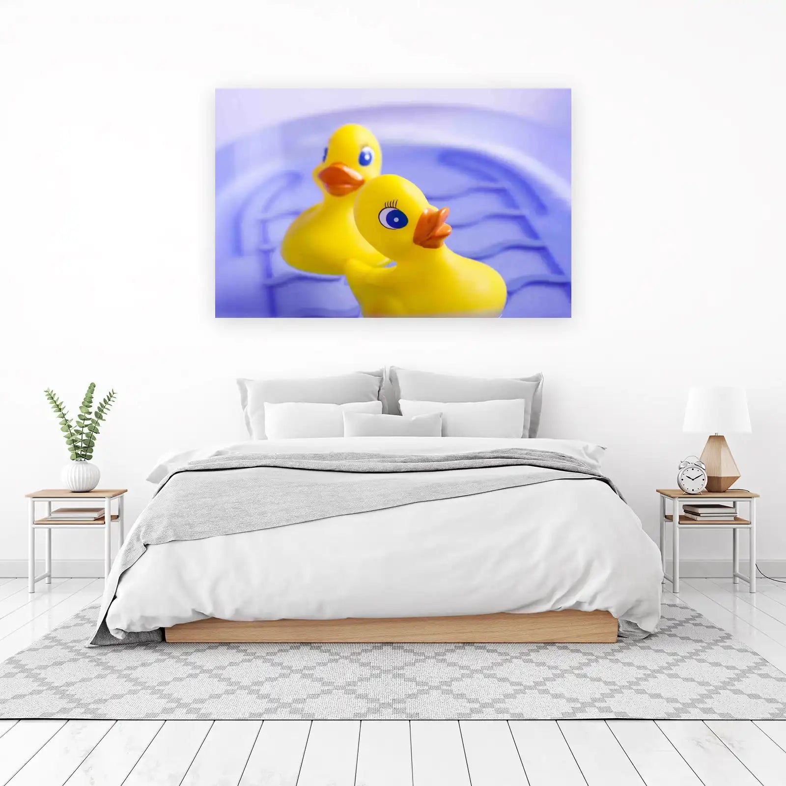 Playful Yellow Ducks in Tub Wall Art