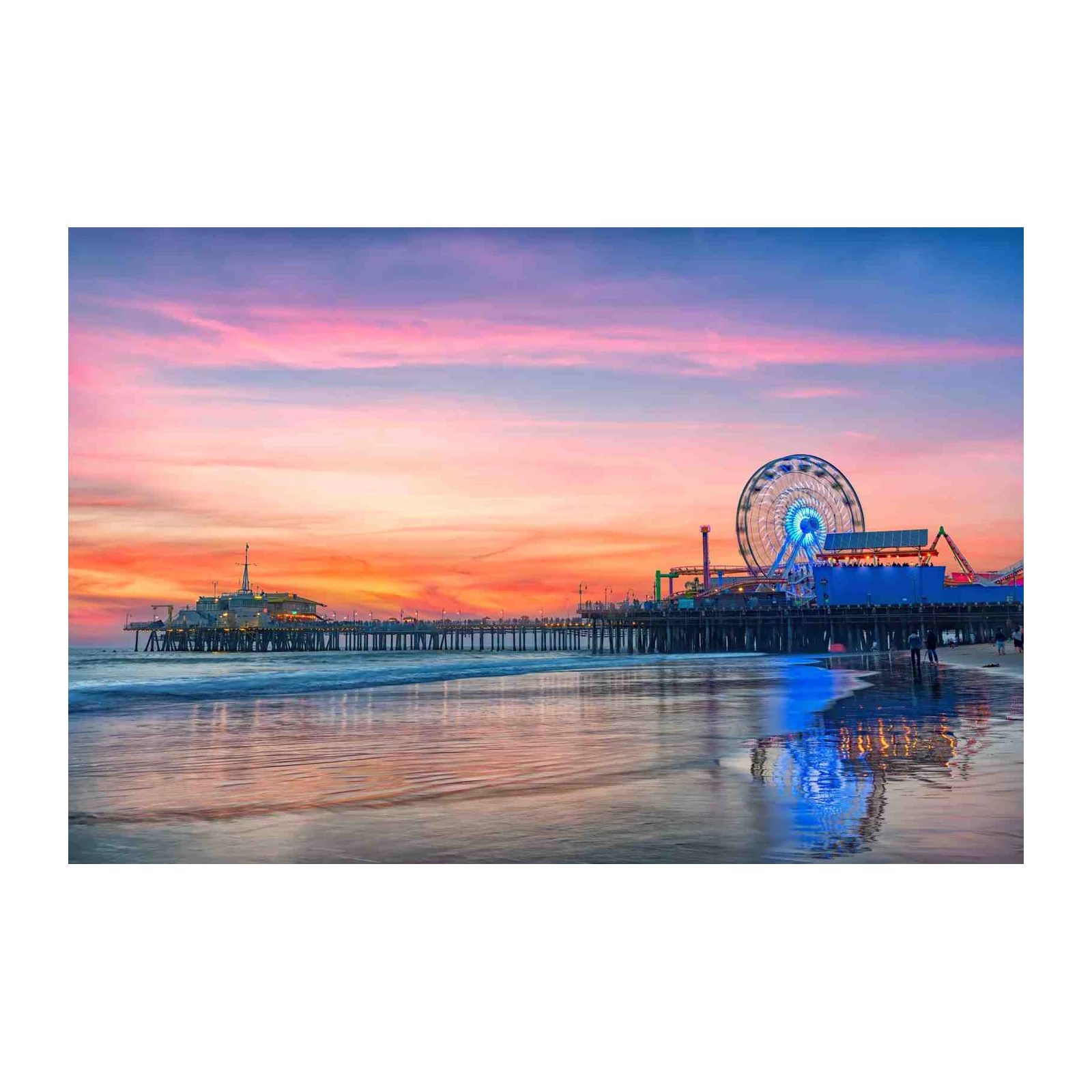 Santa Monica Pier Sunset Wall Art