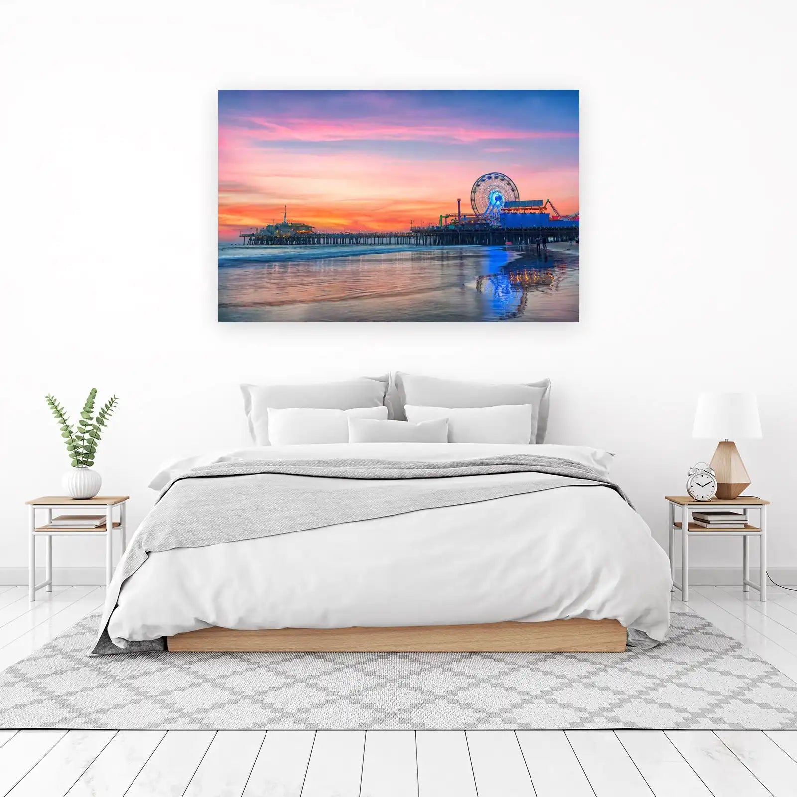 Santa Monica Pier Sunset Wall Art