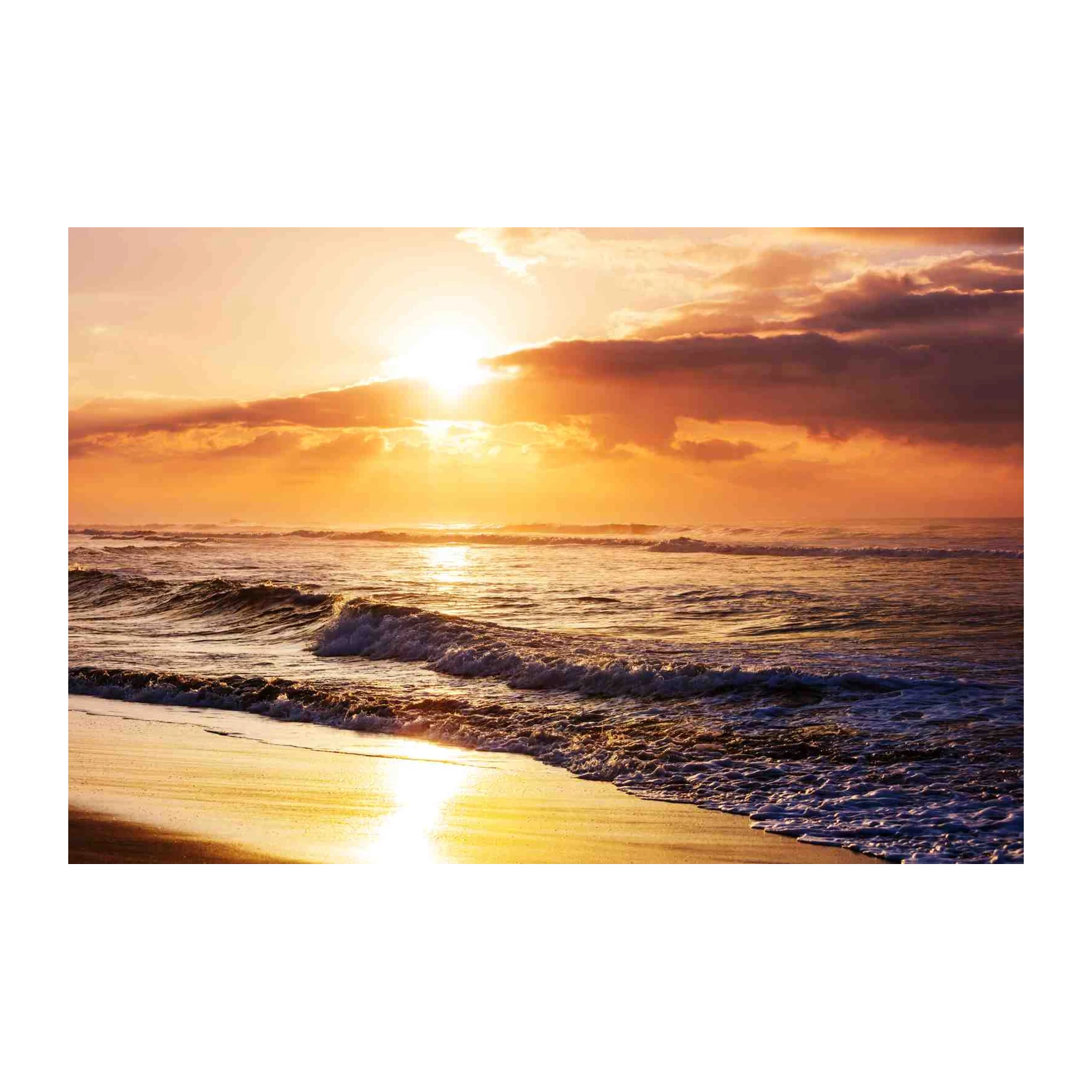 Serene Sunset Ocean Waves Wall Art