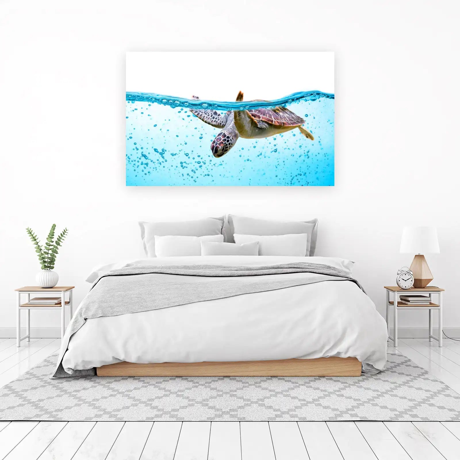 Serene Sea Turtle Underwater Wall Art