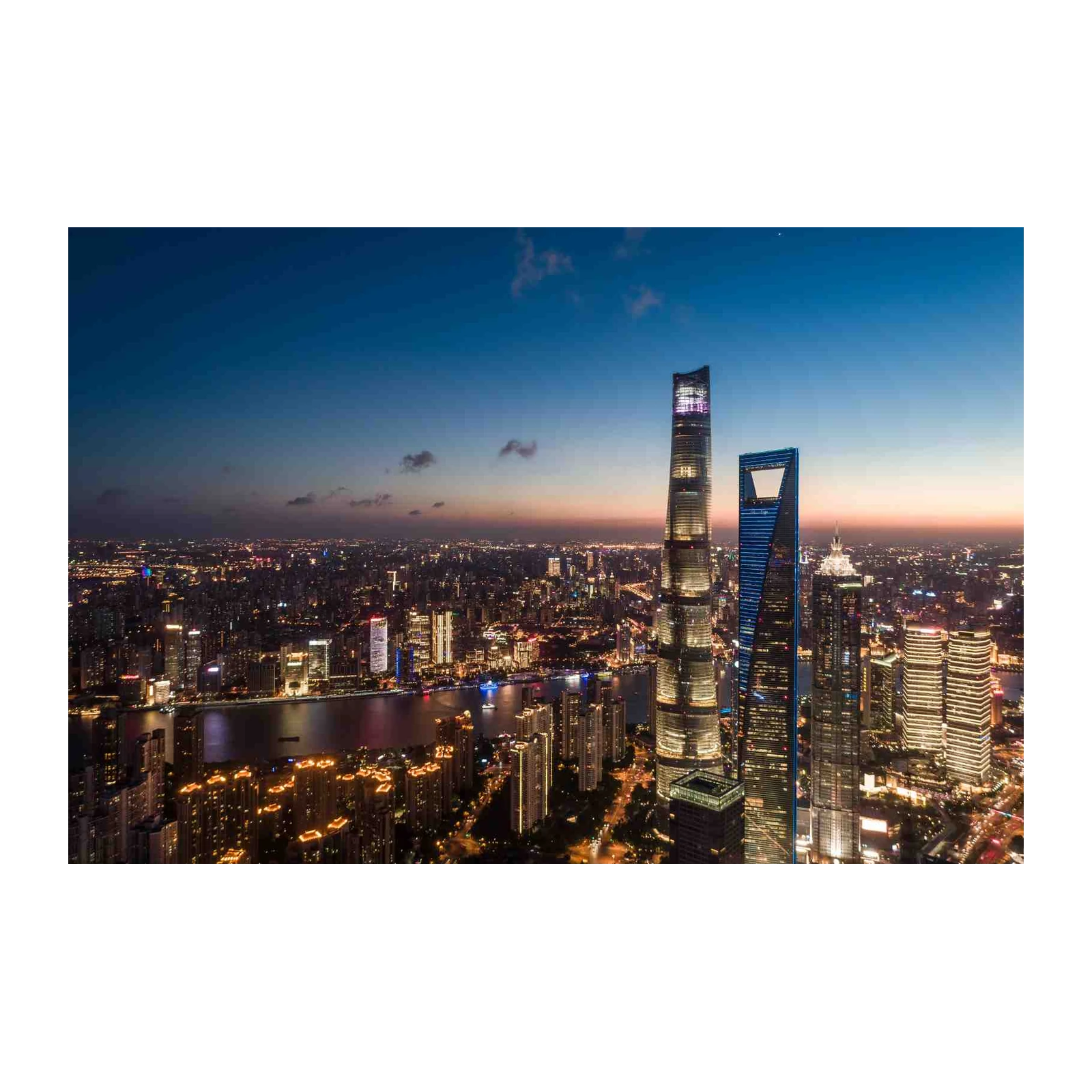 Modern Cityscape Shanghai Skyline Wall Art