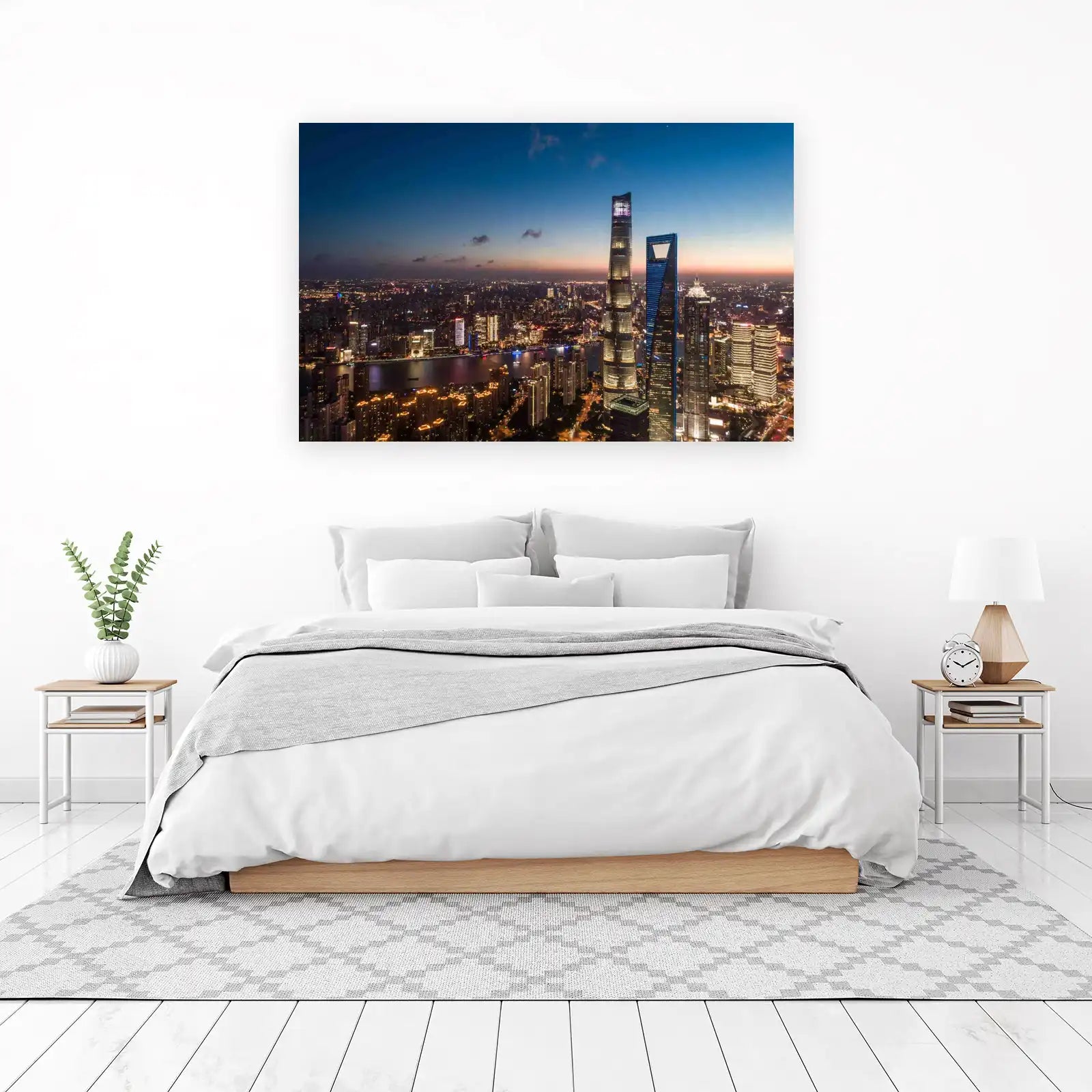 Modern Cityscape Shanghai Skyline Wall Art