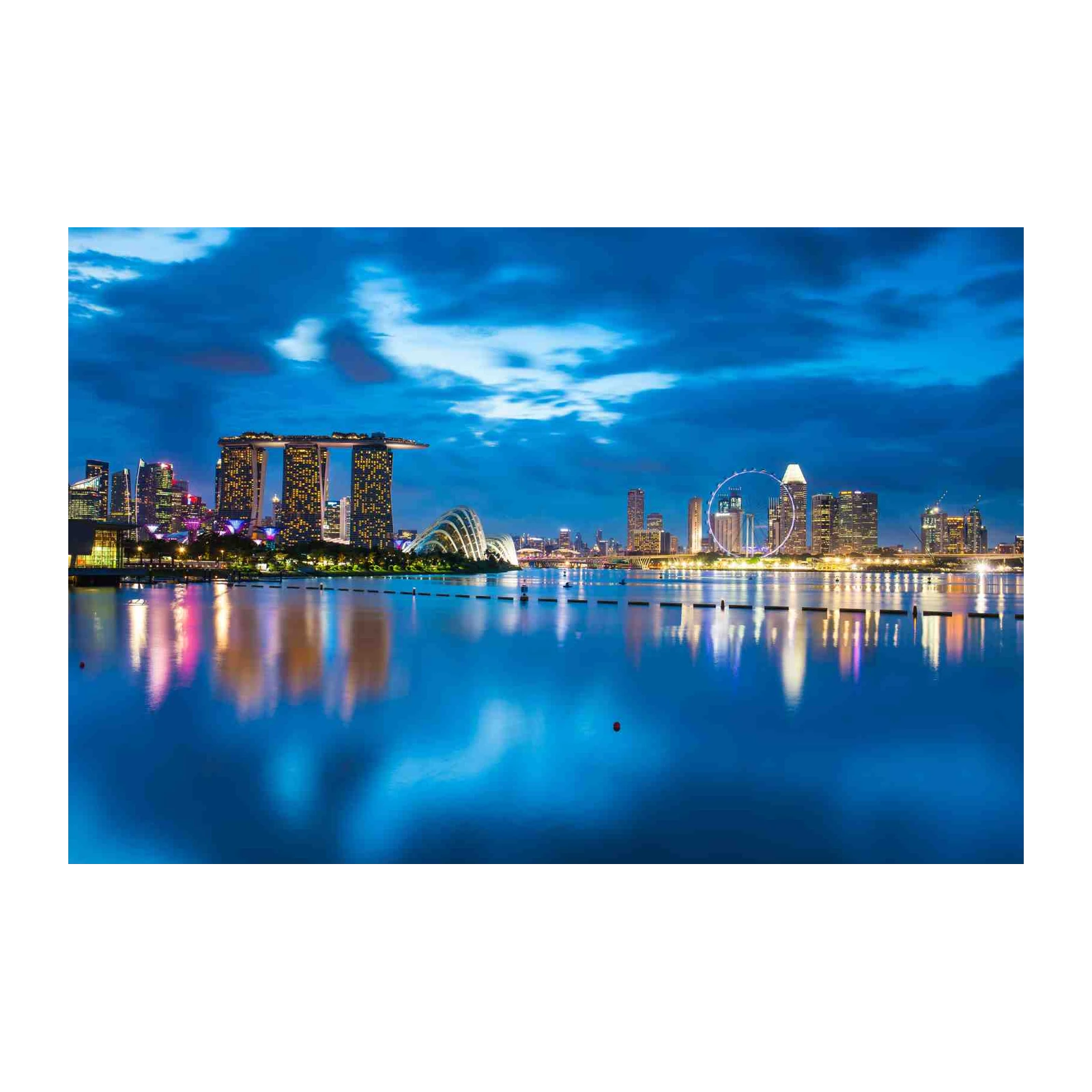 Singapore Skyline Night Cityscape Wall Art