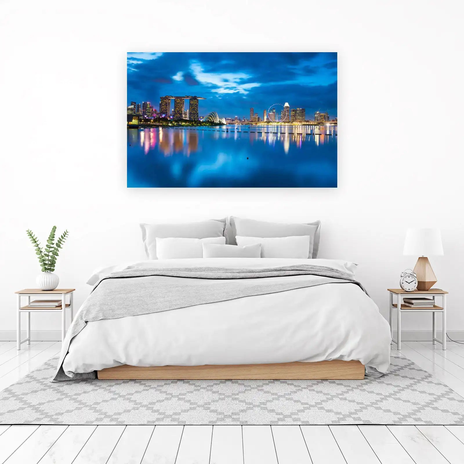Singapore Skyline Night Cityscape Wall Art