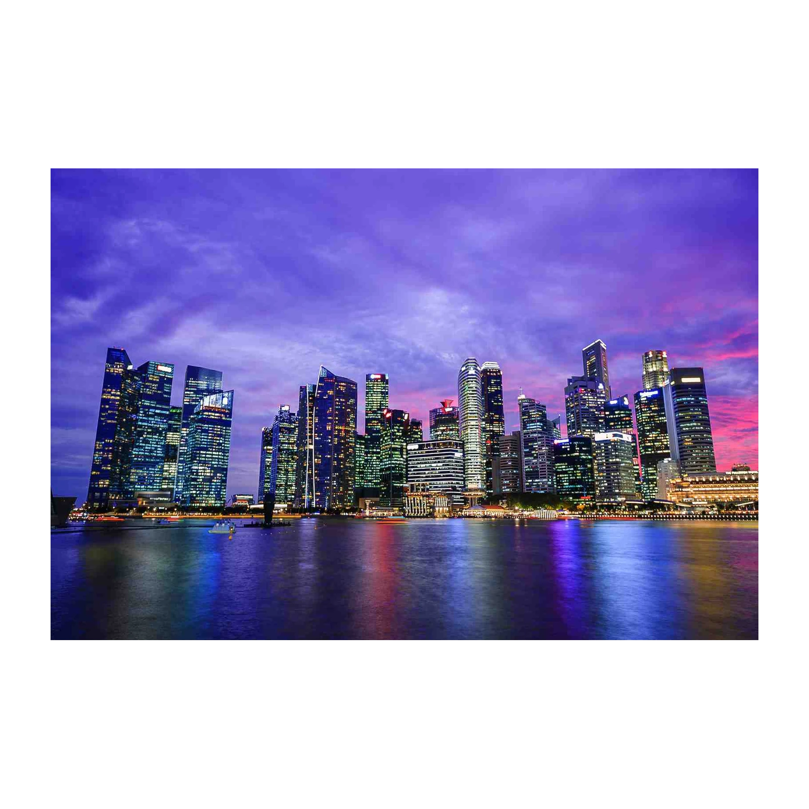 Vibrant Singapore Skyline at Dusk Wall Art